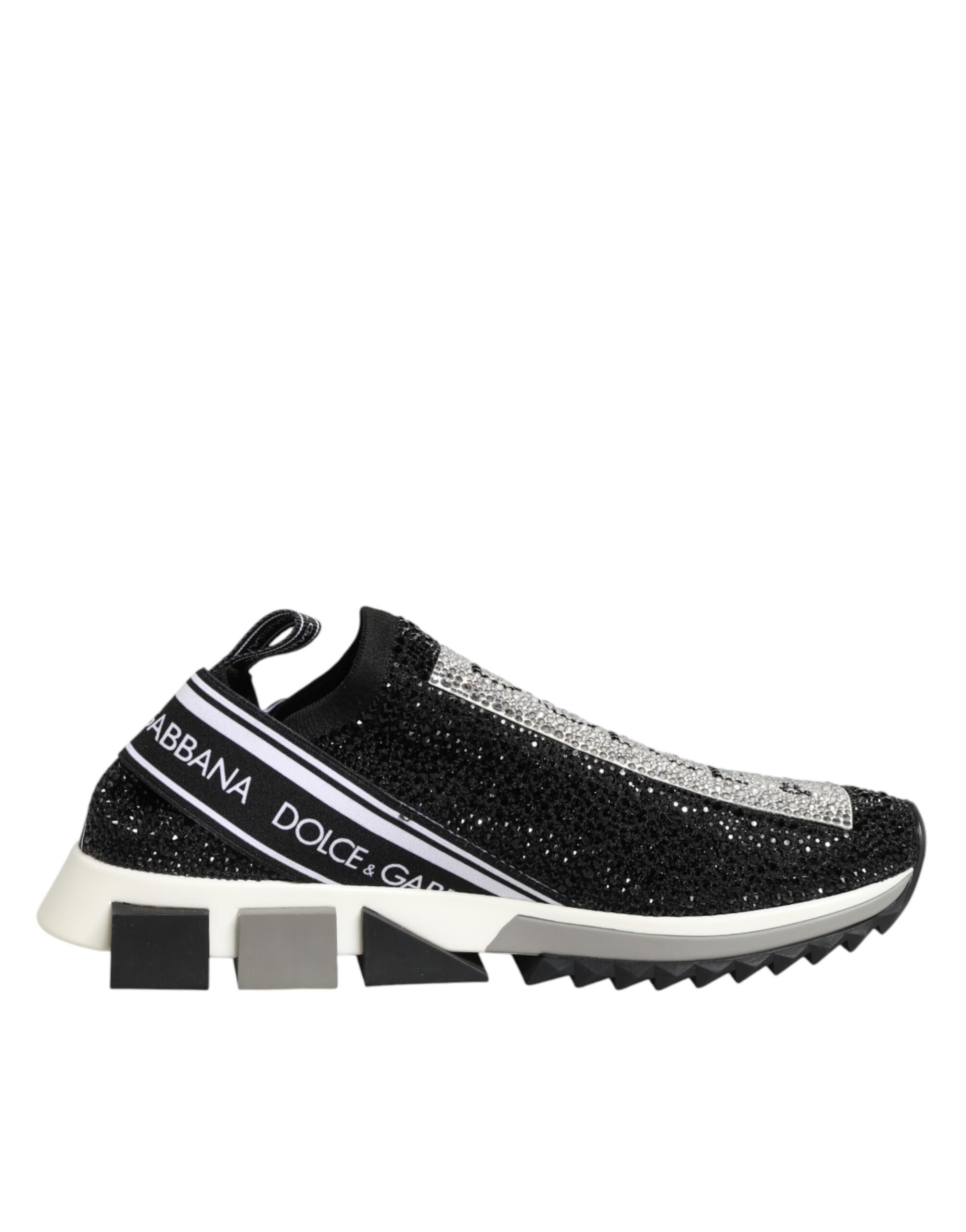 Dolce & Gabbana Black Silver Slip On Sorrento Sneakers Shoes Dolce & Gabbana