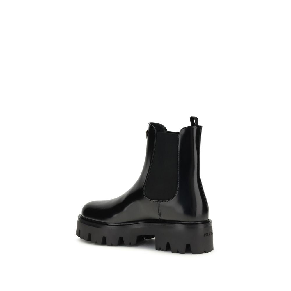 Prada Black Rubber Ankle Boots Prada