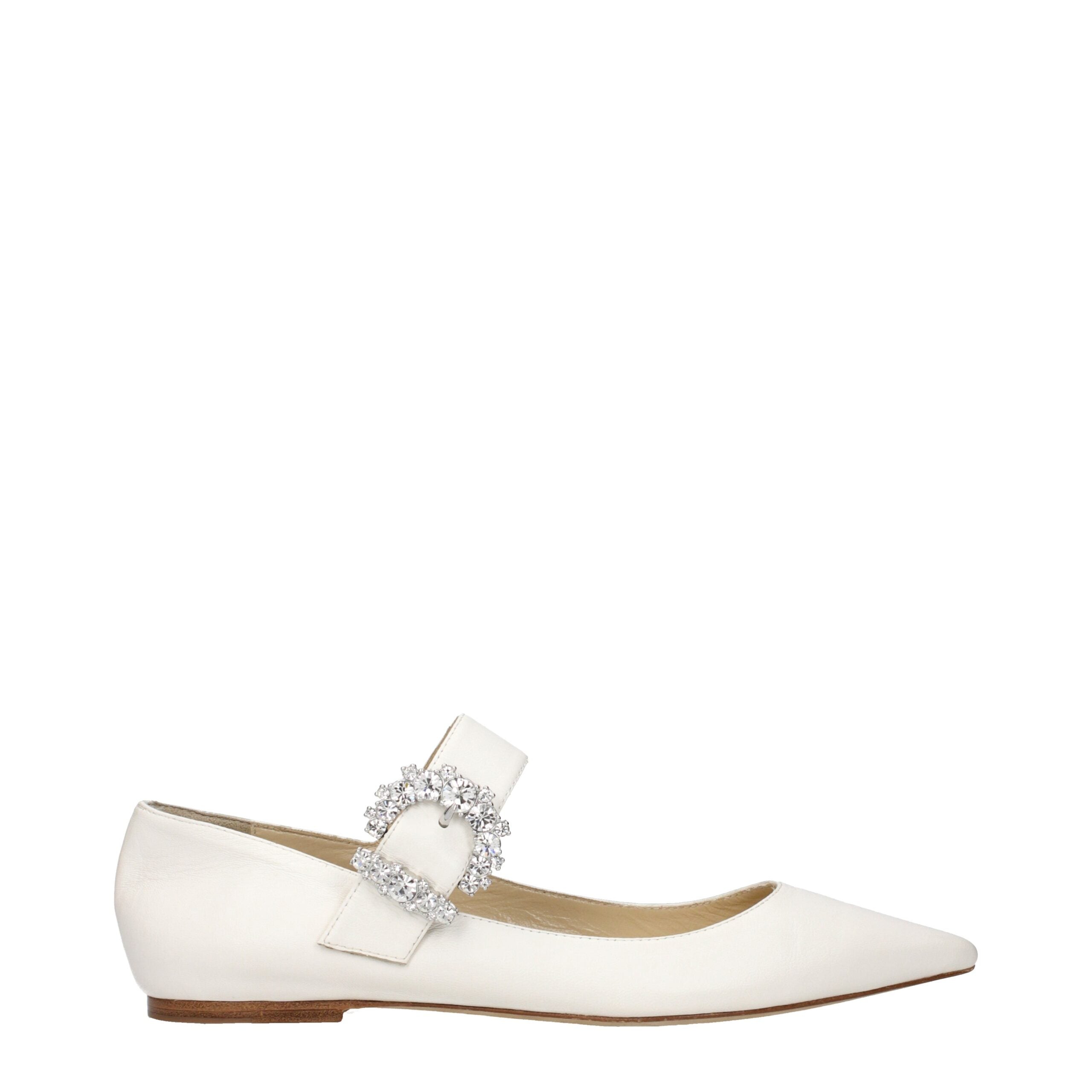 Jimmy Choo White Leather Ballet Flats Jimmy Choo