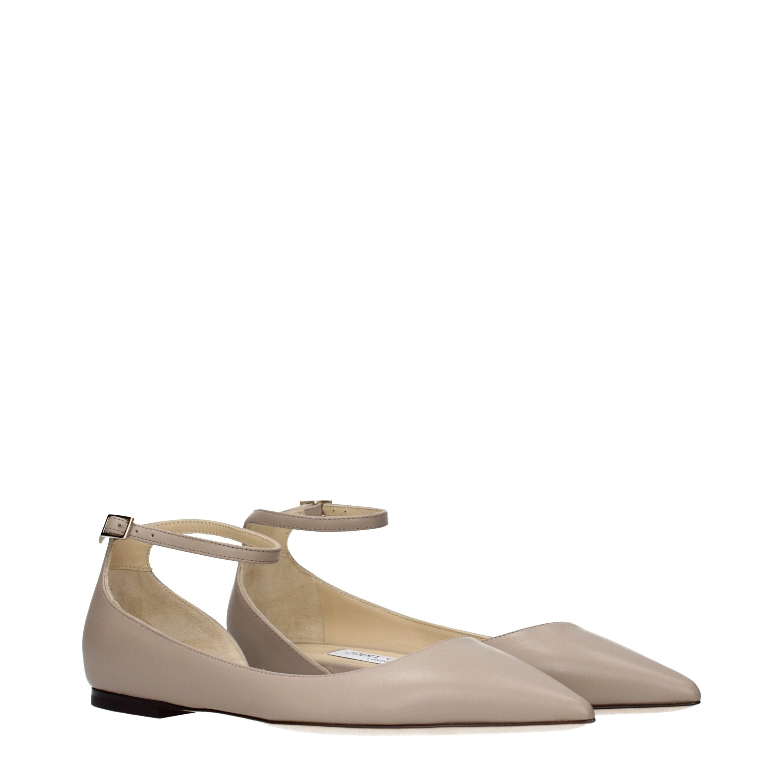 Jimmy Choo Gray Leather Ballet Flats Jimmy Choo