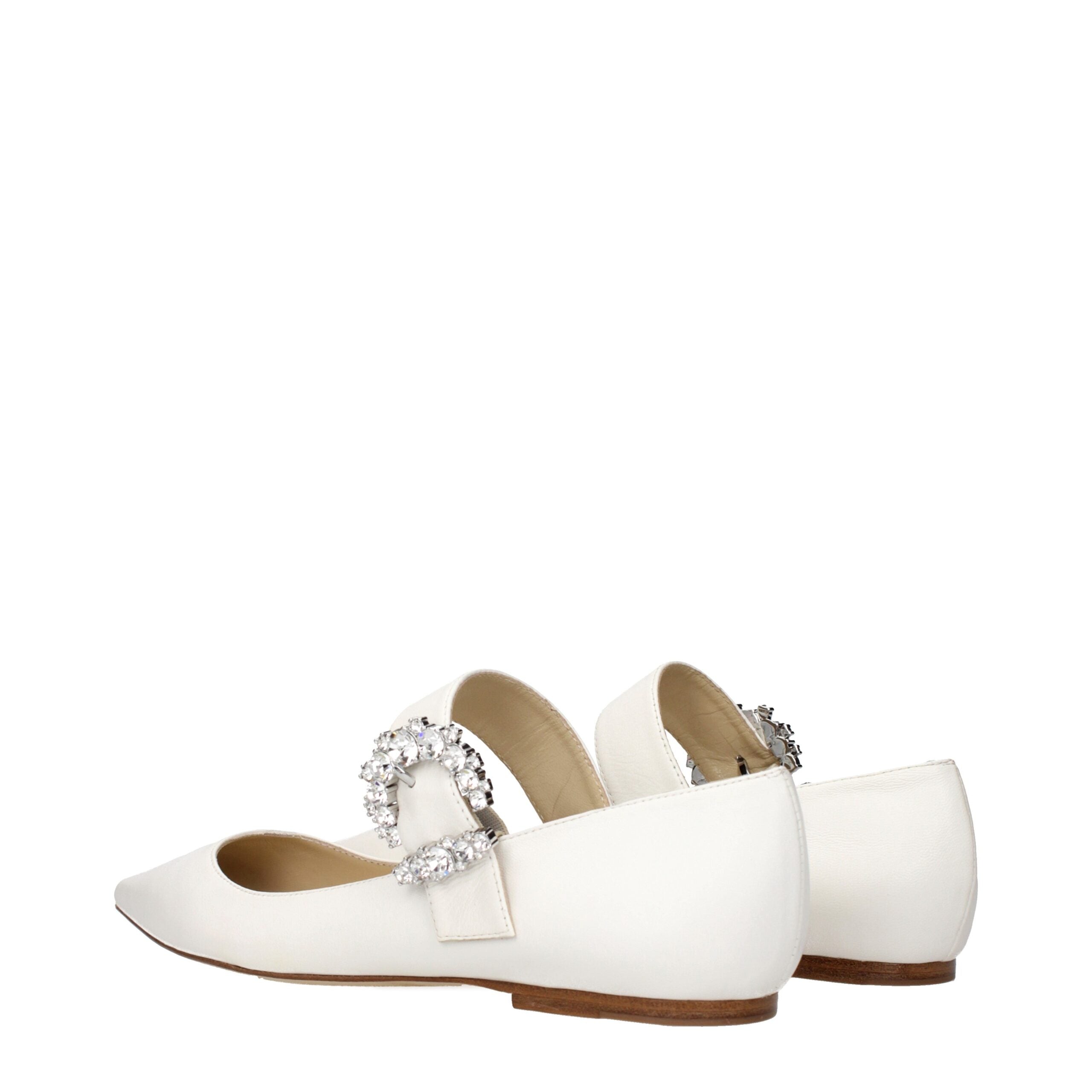 Jimmy Choo White Leather Ballet Flats Jimmy Choo