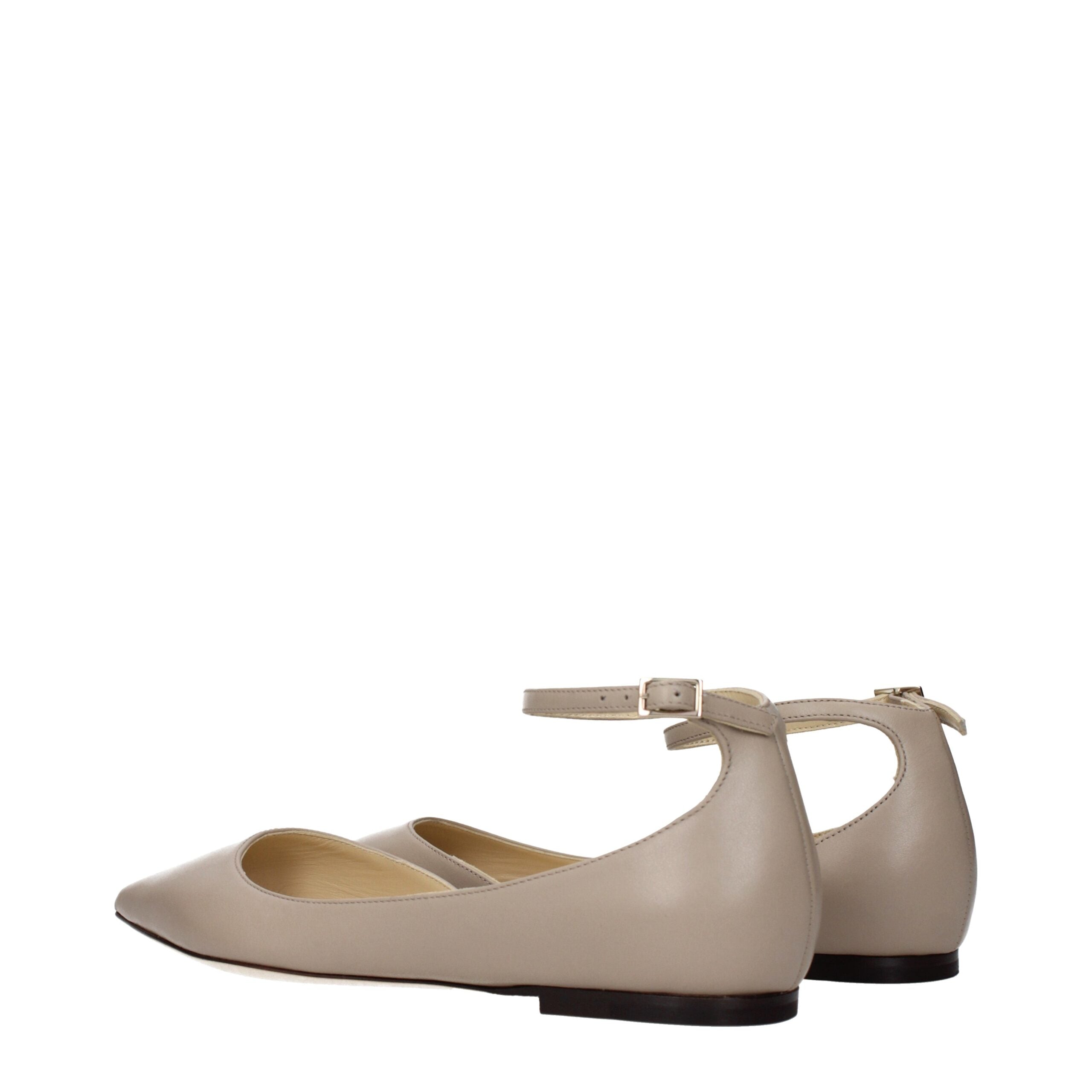 Jimmy Choo Gray Leather Ballet Flats Jimmy Choo