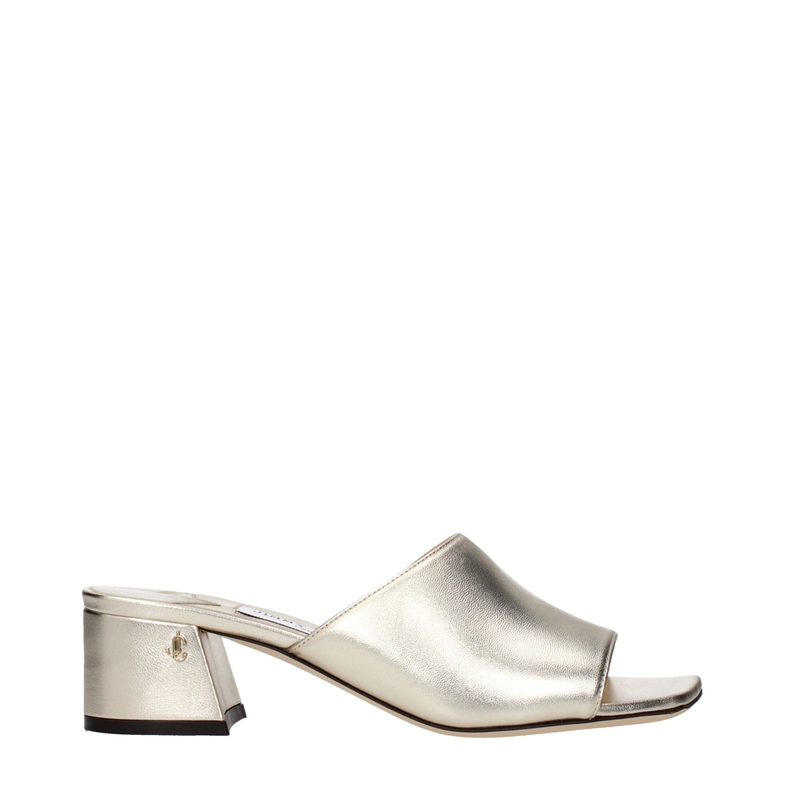 Jimmy Choo Gold Leather Platform Sandals Jimmy Choo