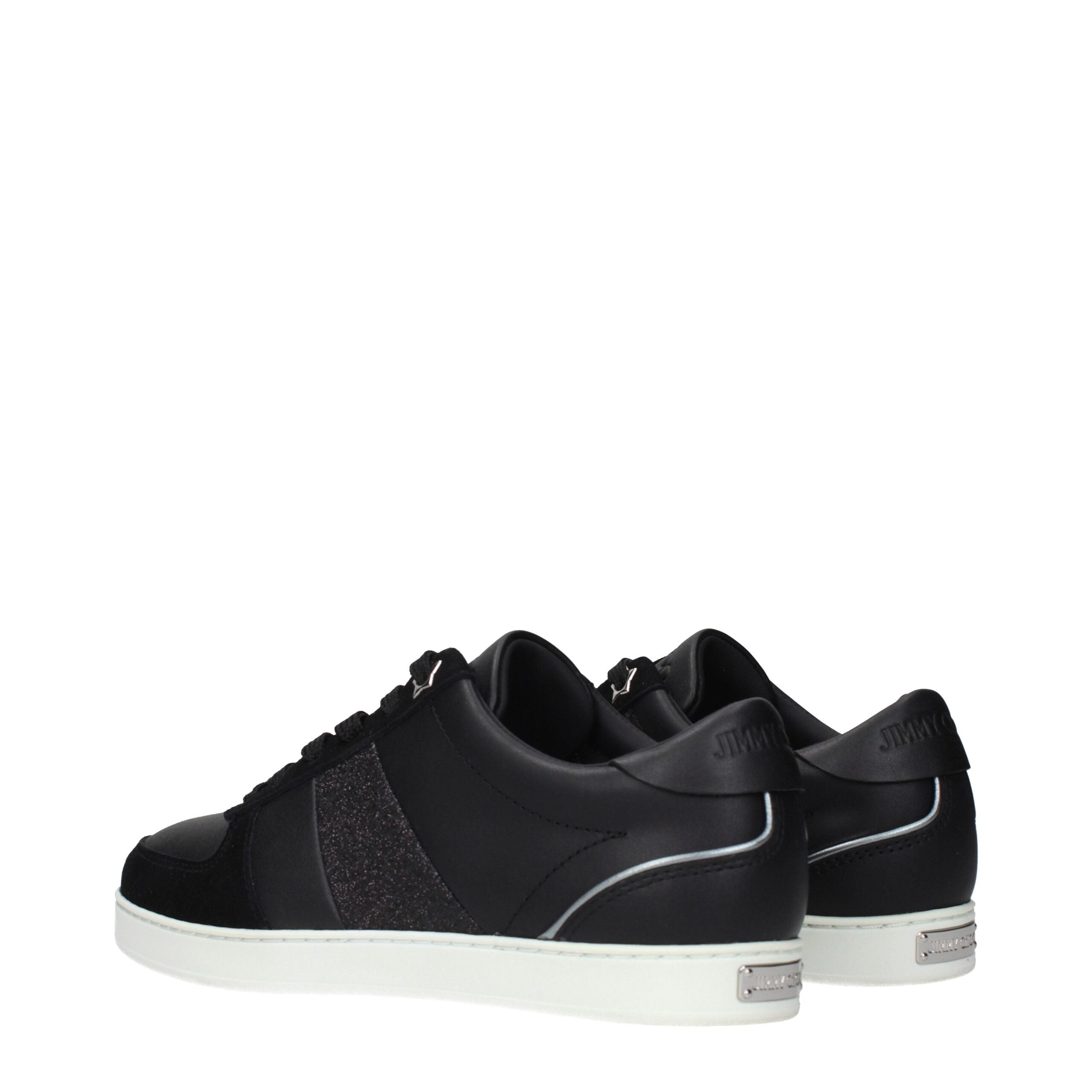 Jimmy Choo Black Leather Low Top Sneakers Jimmy Choo