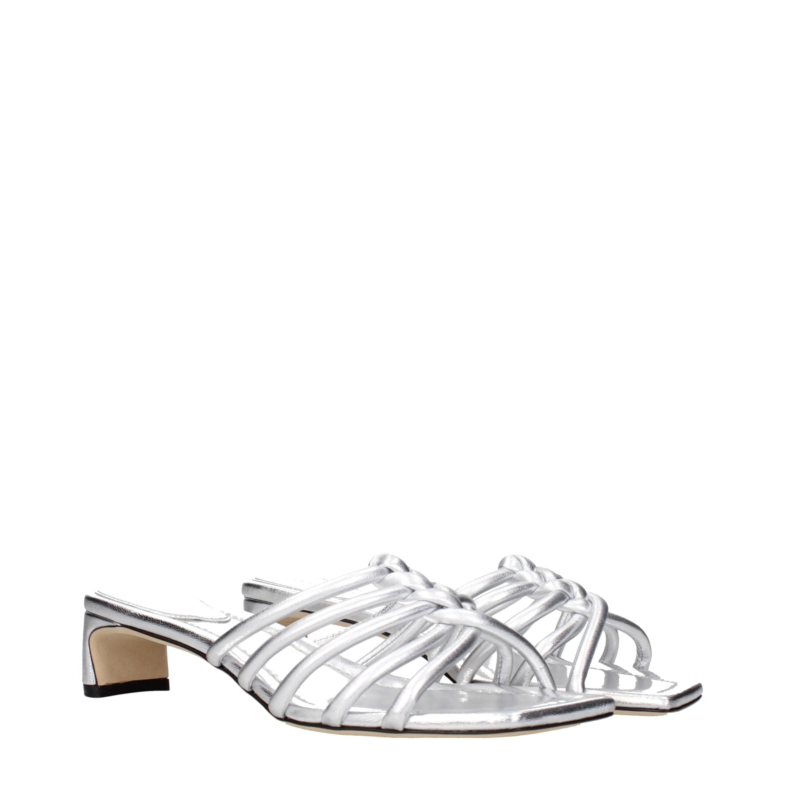 Jimmy Choo Gray Leather Flat Sandals Jimmy Choo