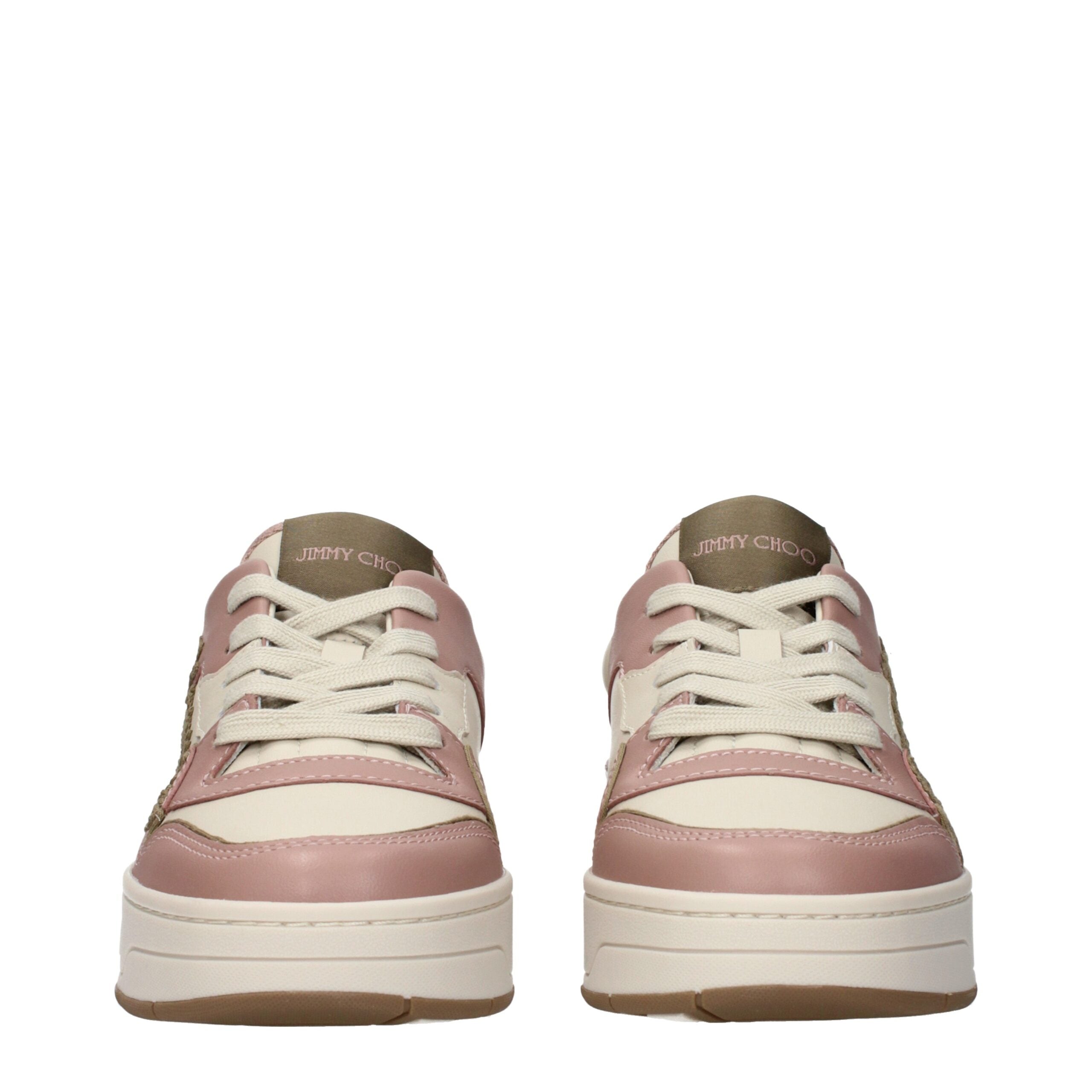 Jimmy Choo Pink Leather Low Top Sneakers Jimmy Choo