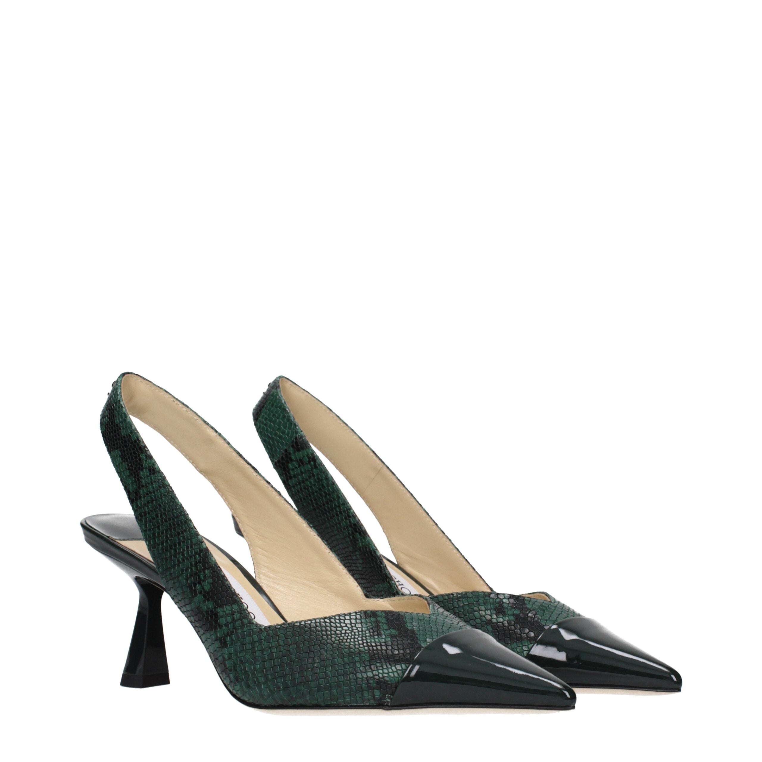Jimmy Choo Green Leather High Heel Pumps Jimmy Choo
