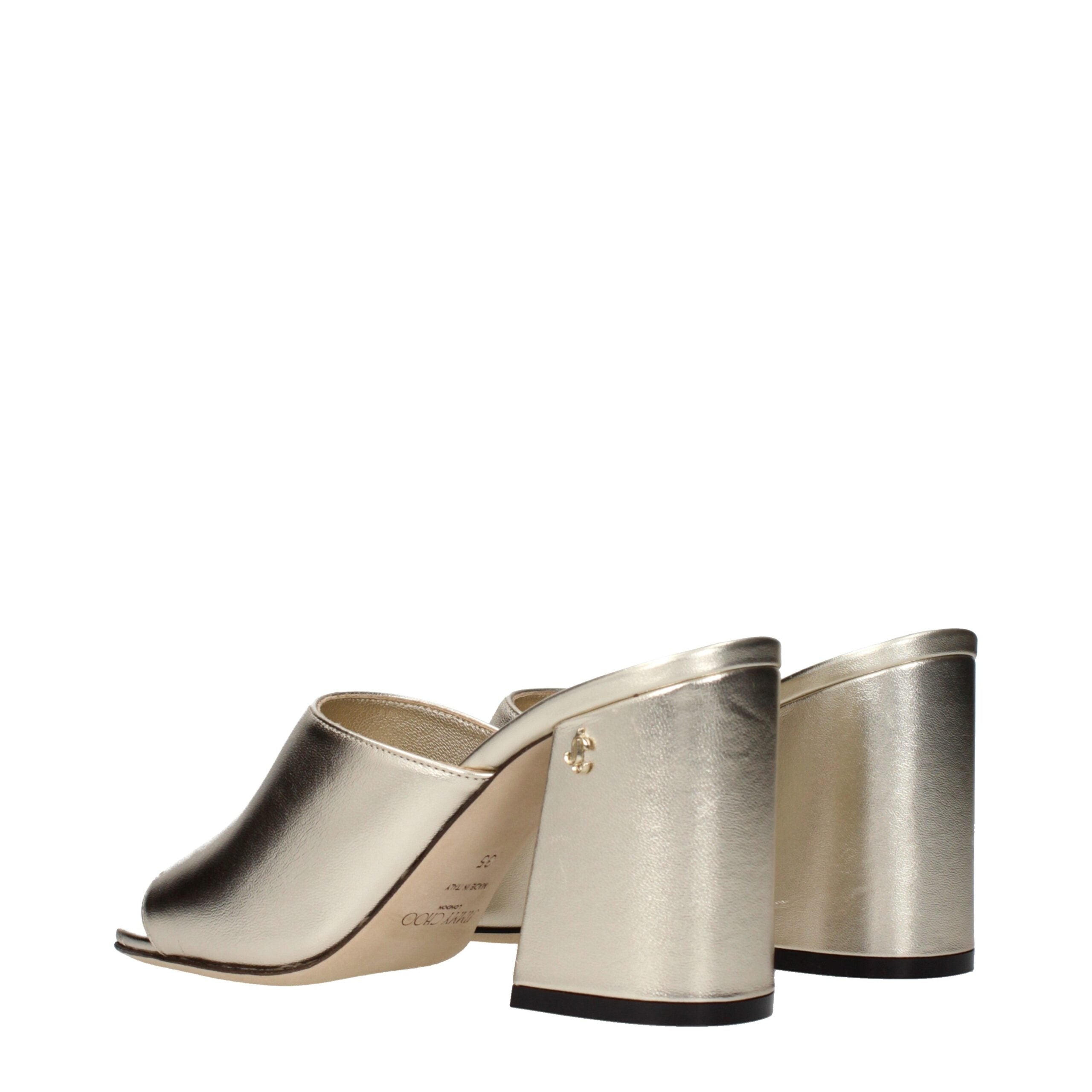 Jimmy Choo Gold Leather Platform Sandals Jimmy Choo