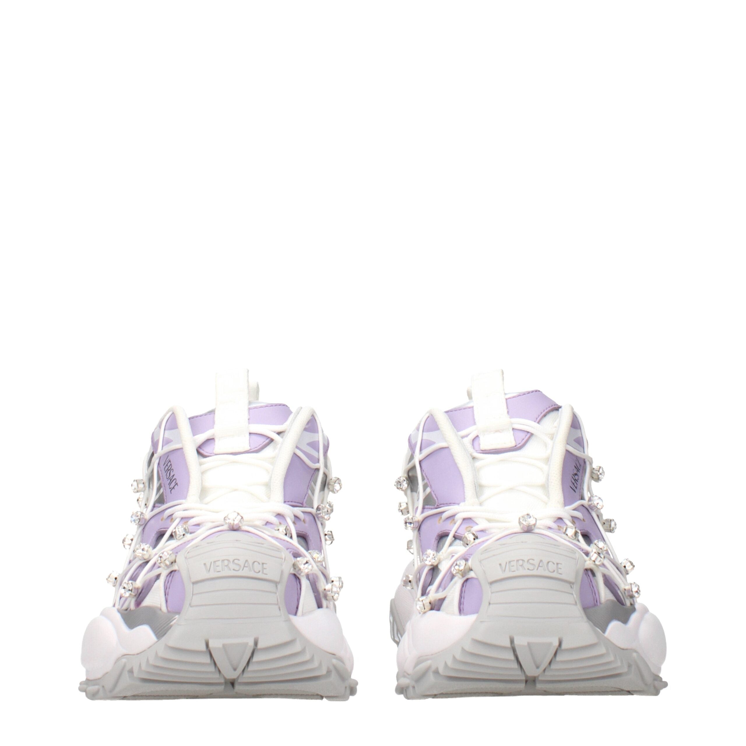 Versace White Fabric Chunky Sneakers Versace