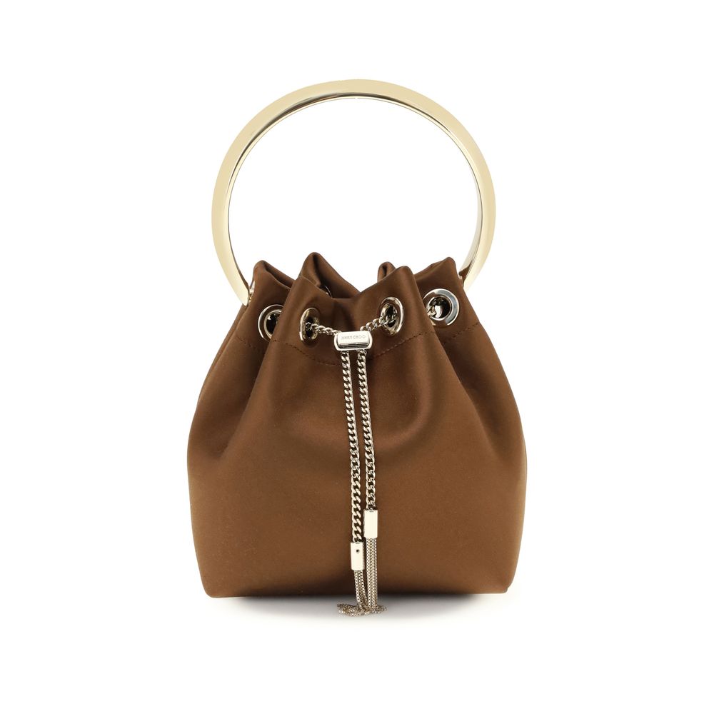 Jimmy Choo Brown Silk Shoulder Bag Jimmy Choo