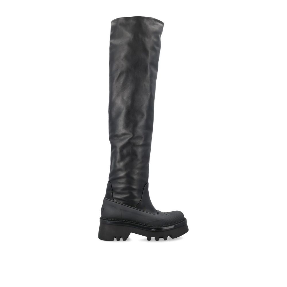 Chloé Black Leather Over The Knee Chloé