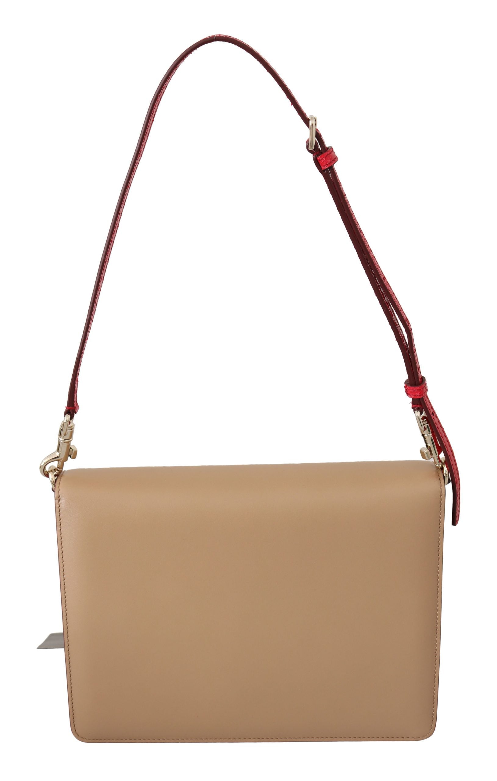 Dolce & Gabbana Purple Beige Red Leather Crossbody Purse Bag Dolce & Gabbana