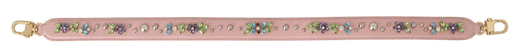 Dolce & Gabbana Pink Leather Crystal Stud Accessory Shoulder Strap Dolce & Gabbana
