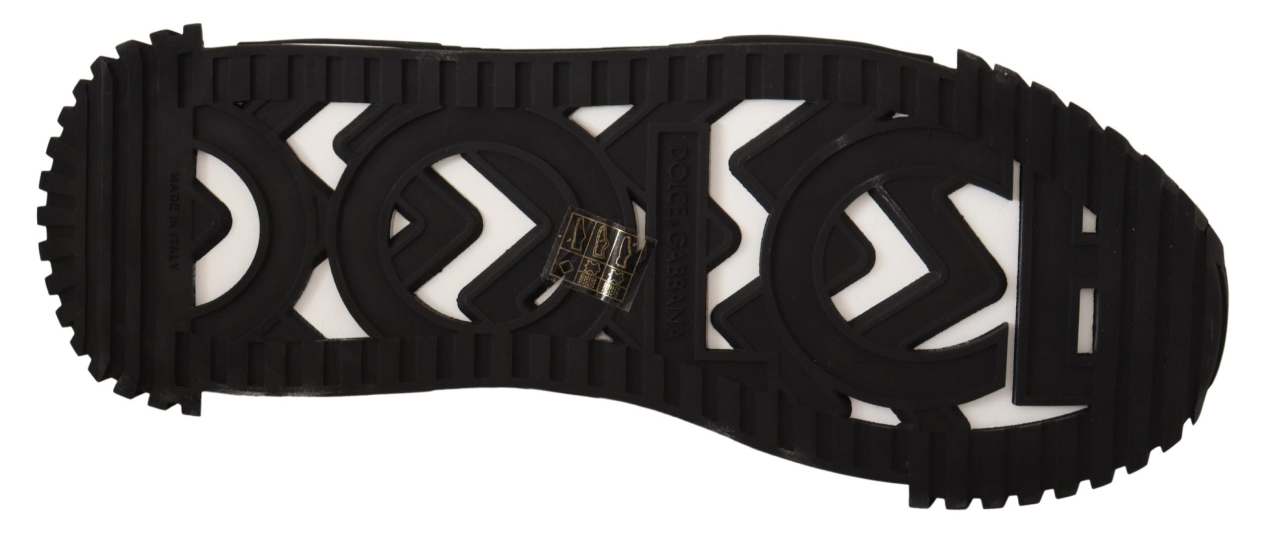 Dolce & Gabbana Black Gray Fabric Lace Up NS1 Sneakers Shoes Dolce & Gabbana