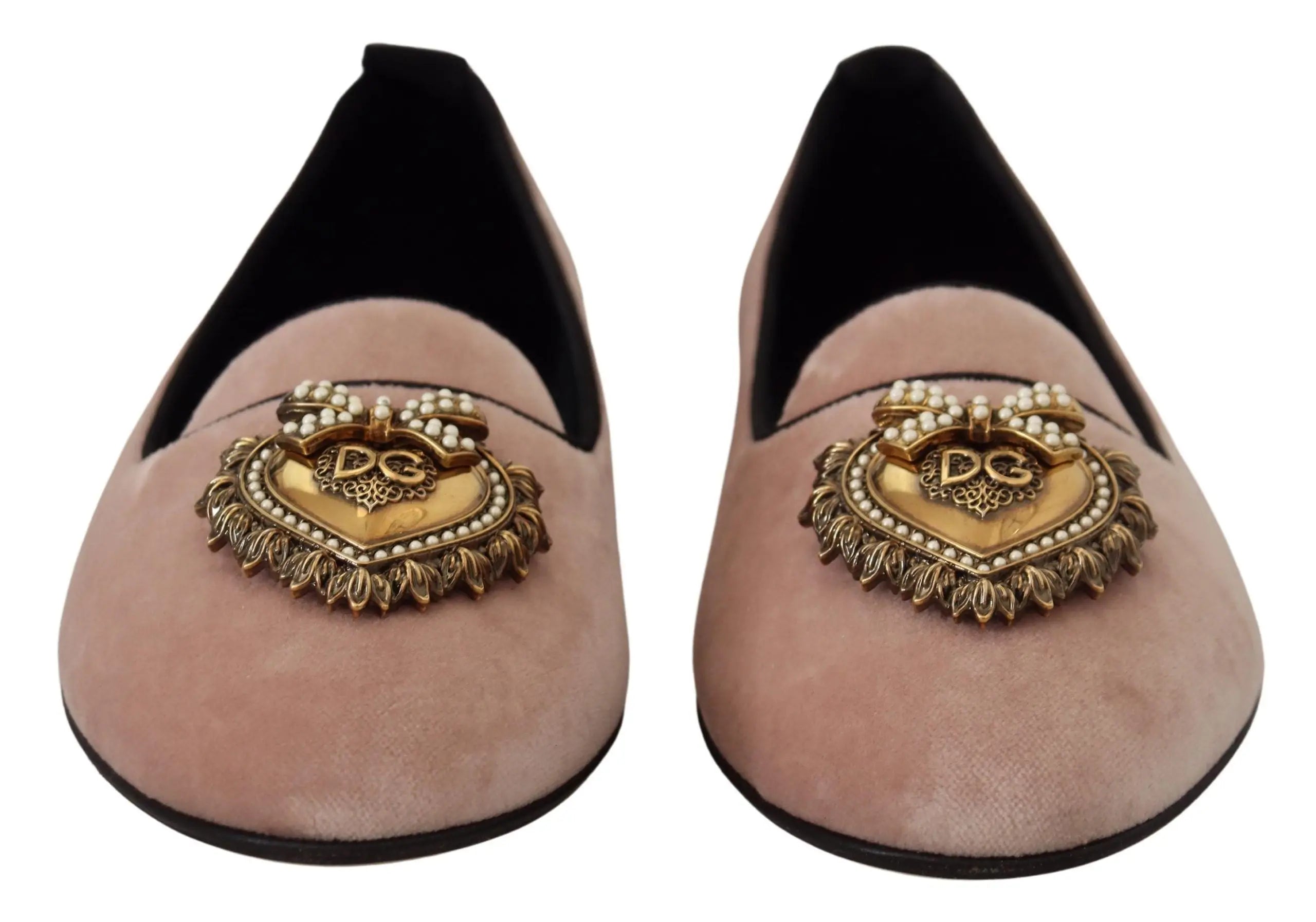 Dolce & Gabbana Pink Velvet Slip Ons Loafers Flats Shoes Dolce & Gabbana