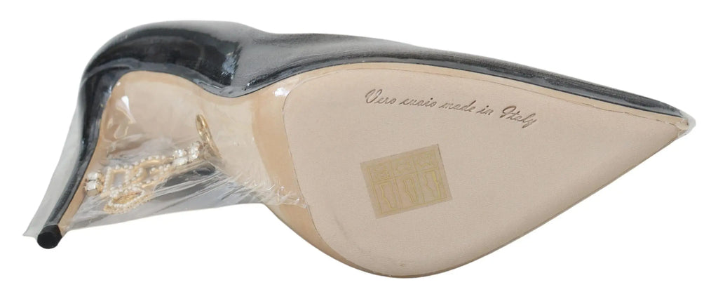 Dolce & Gabbana Black Leather Heels Pumps Plastic Wrapped Shoes Dolce & Gabbana