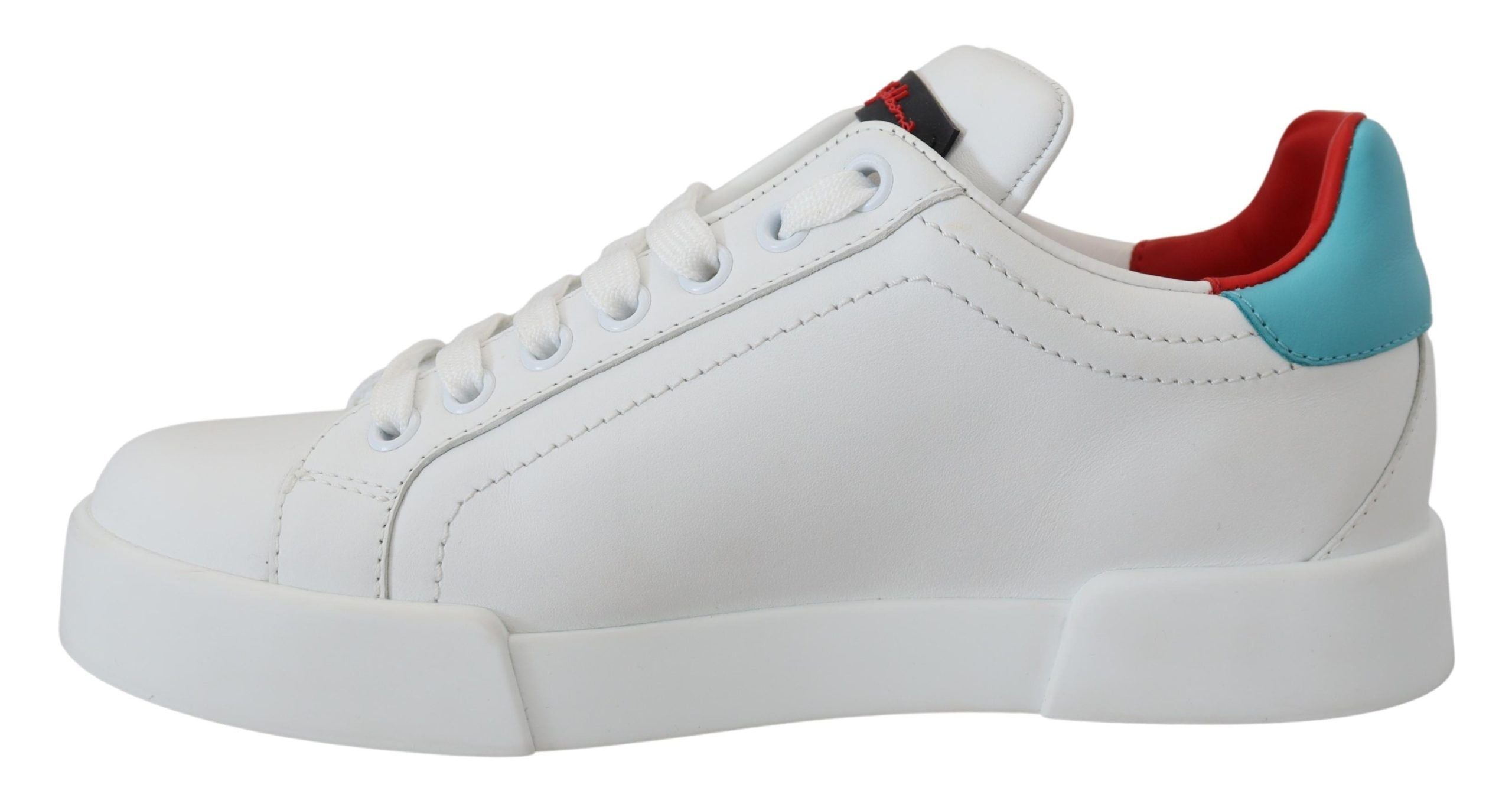 Dolce & Gabbana White Leather Sneaker Portofino Logo Heart Shoes Dolce & Gabbana