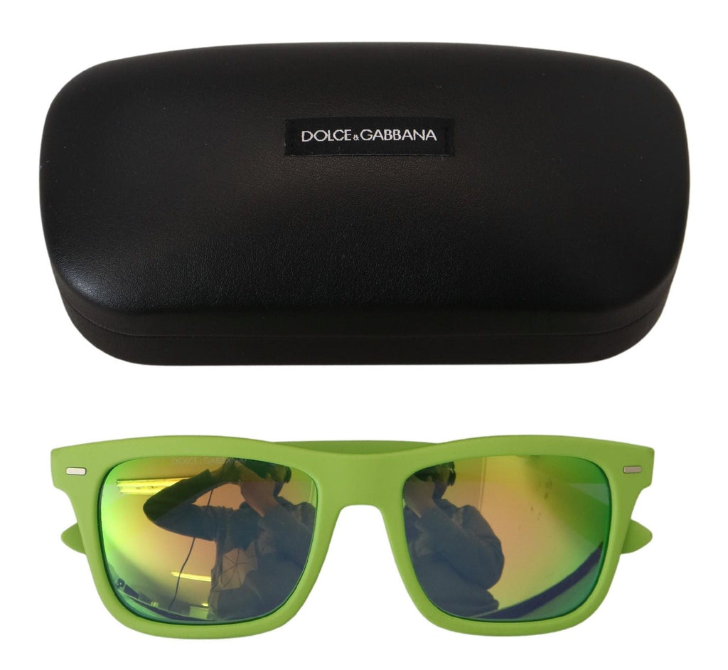 Dolce & Gabbana Green Rubber Full Rim Frame Shades DG6095 Acid Sunglasses Dolce & Gabbana