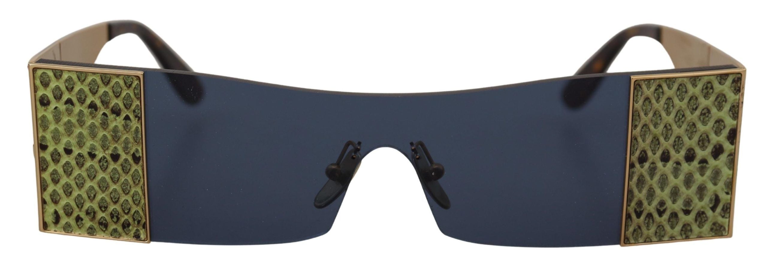 Dolce & Gabbana Gold Metal Rectangle Shades DG2263 Sunglasses Dolce & Gabbana