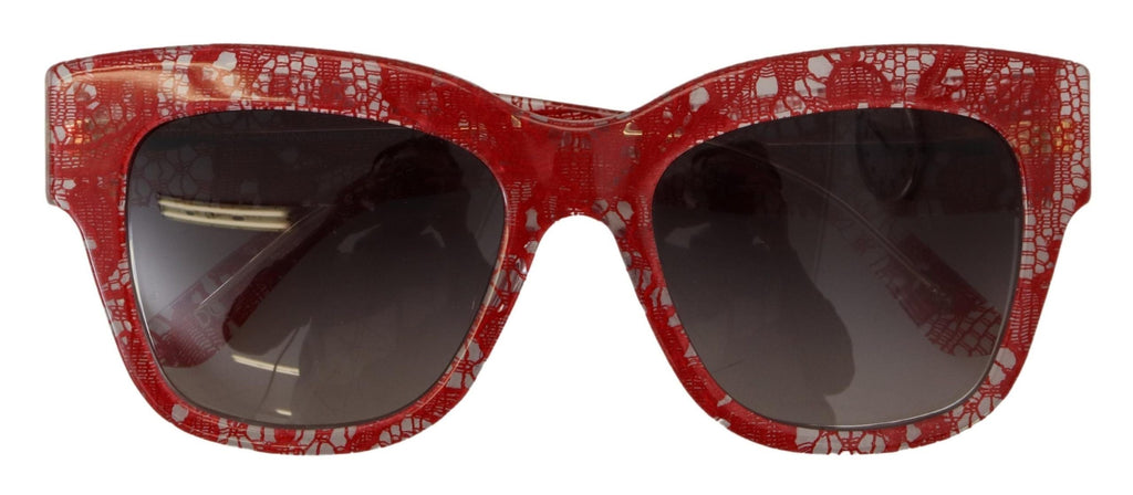 Dolce & Gabbana Red Lace Acetate Rectangle Shades  DG4231F  Sunglasses Dolce & Gabbana