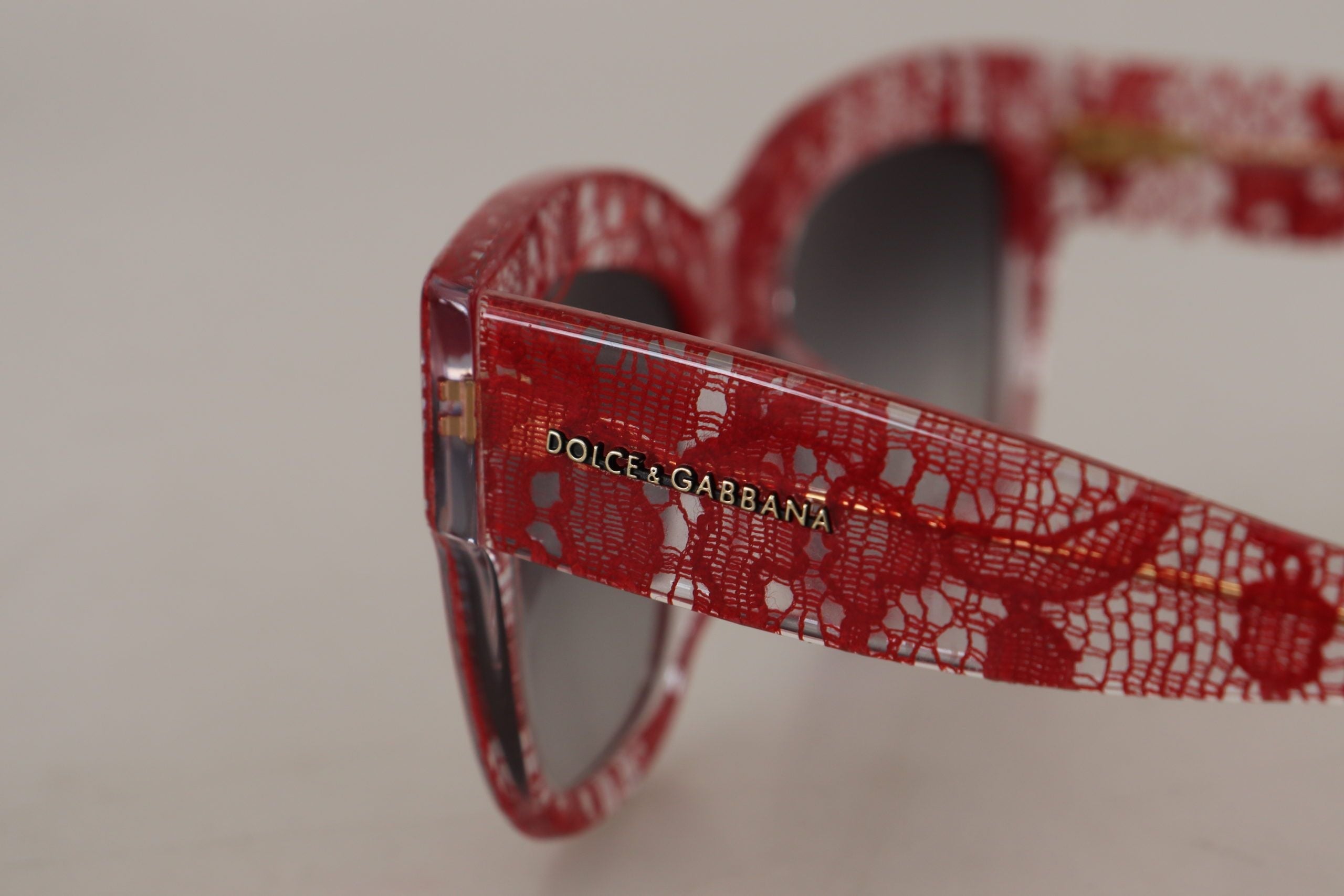 Dolce & Gabbana Red Lace Acetate Rectangle Shades  DG4231F  Sunglasses Dolce & Gabbana