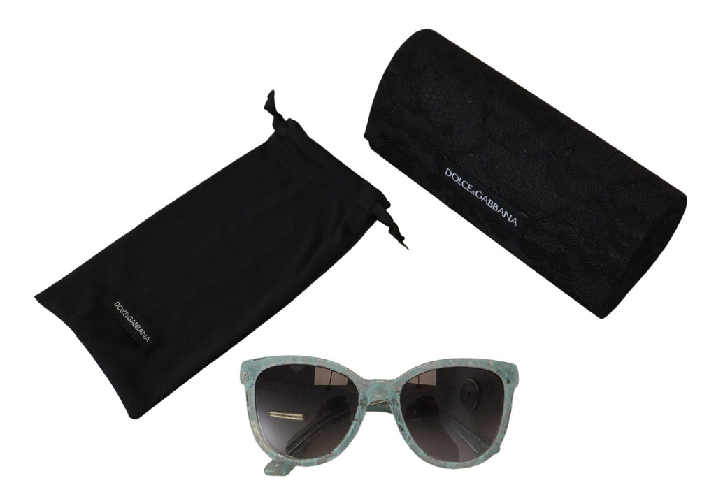 Dolce & Gabbana Blue Lace Acetate Crystal Round DG4190 Sunglasses Dolce & Gabbana