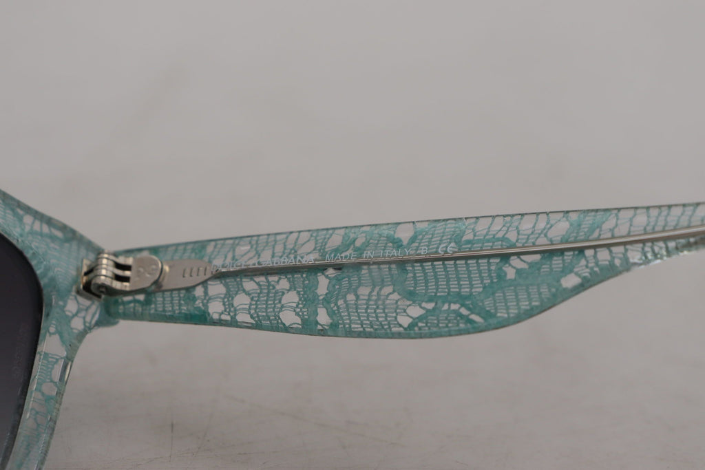 Dolce & Gabbana Blue Lace Acetate Crystal Round DG4190 Sunglasses Dolce & Gabbana