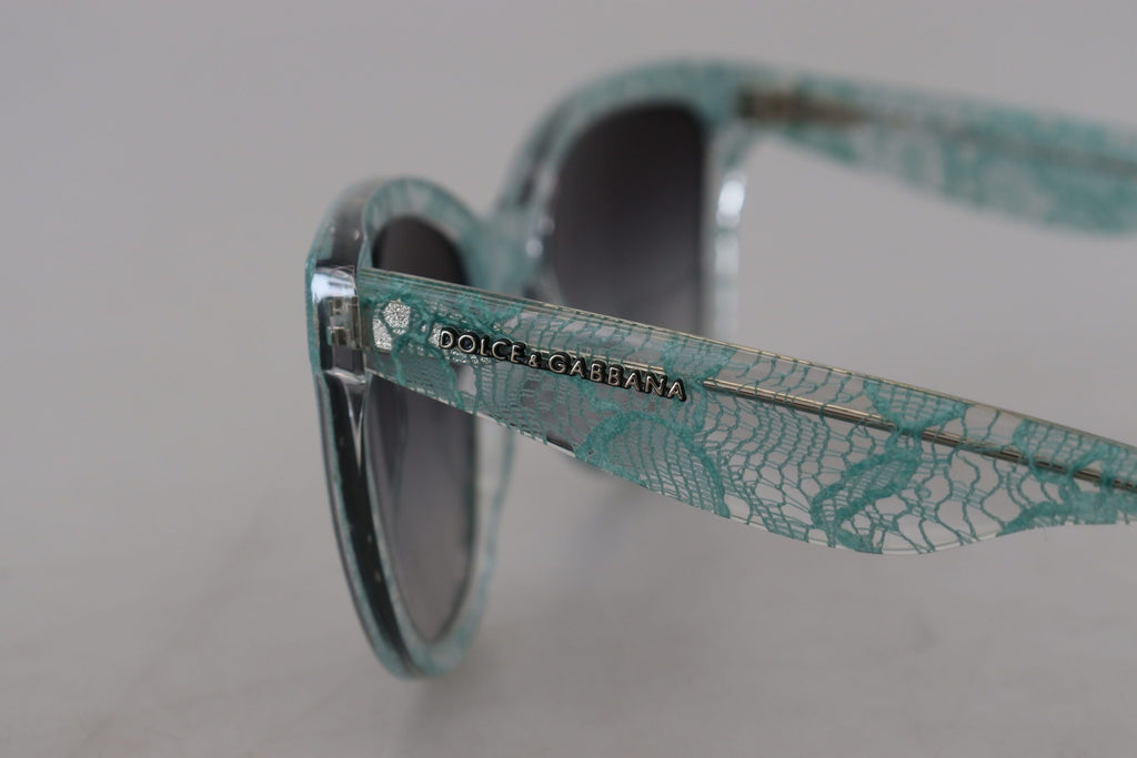 Dolce & Gabbana Blue Lace Acetate Crystal Round DG4190 Sunglasses Dolce & Gabbana
