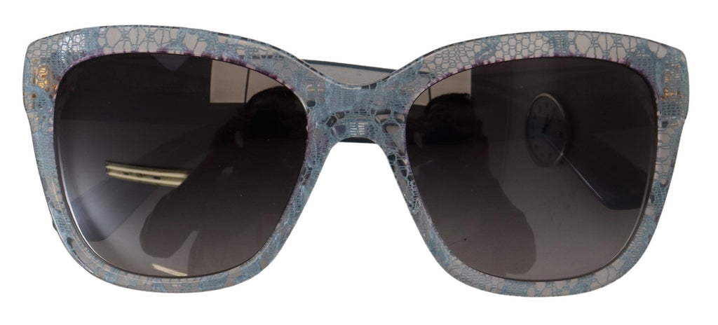 Dolce & Gabbana Blue Lace Acetate Rectangle Shades DG4226 Sunglasses Dolce & Gabbana
