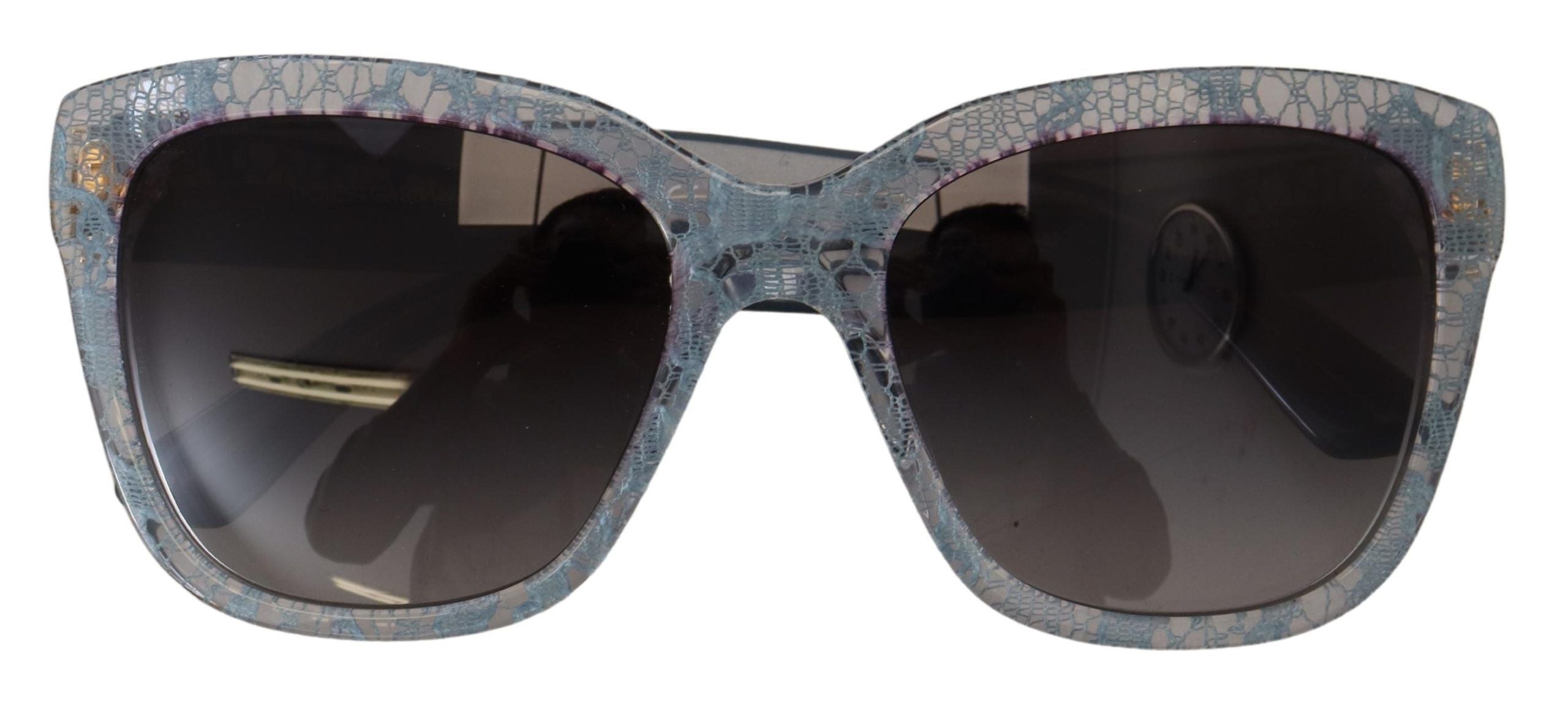 Dolce & Gabbana Blue Lace Acetate Rectangle Shades DG4226 Sunglasses Dolce & Gabbana