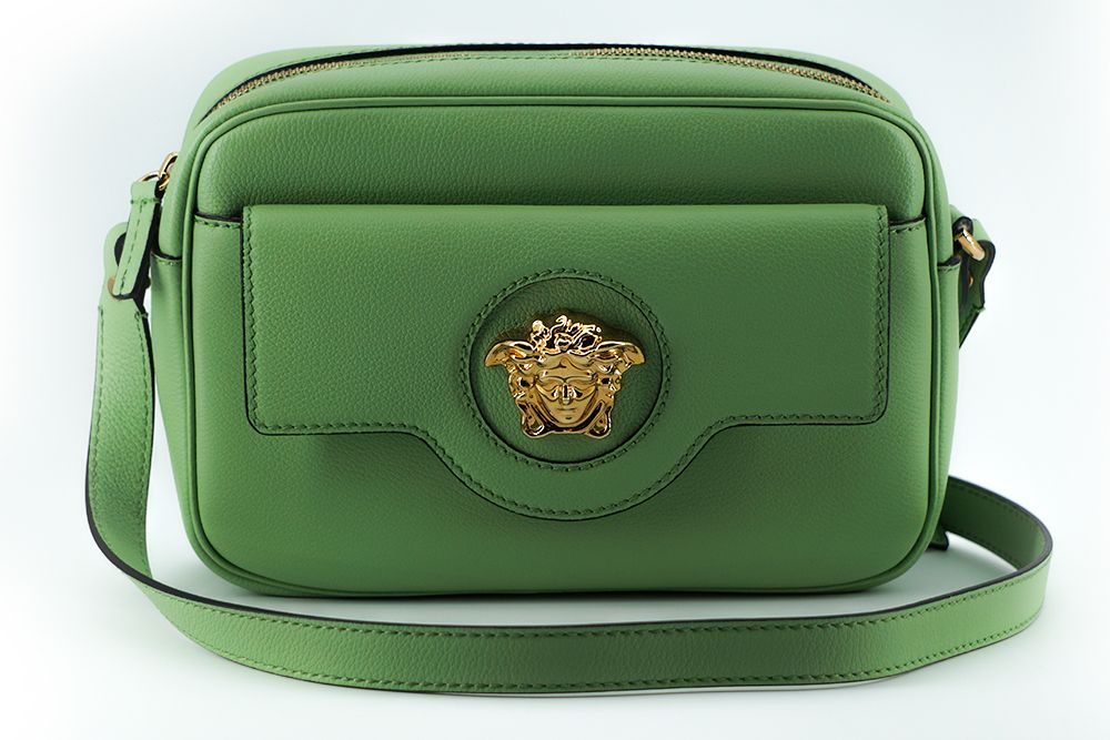 Versace Elegant Mint Green Leather Camera Case Bag Versace