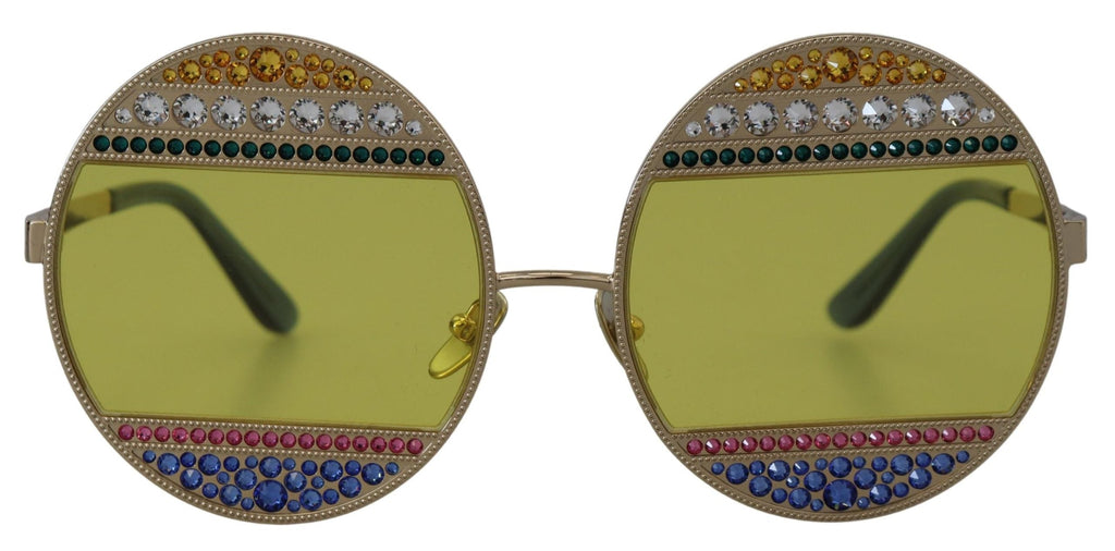 Dolce & Gabbana Gold Oval Metal Crystals Shades DG2209B Sunglasses Dolce & Gabbana