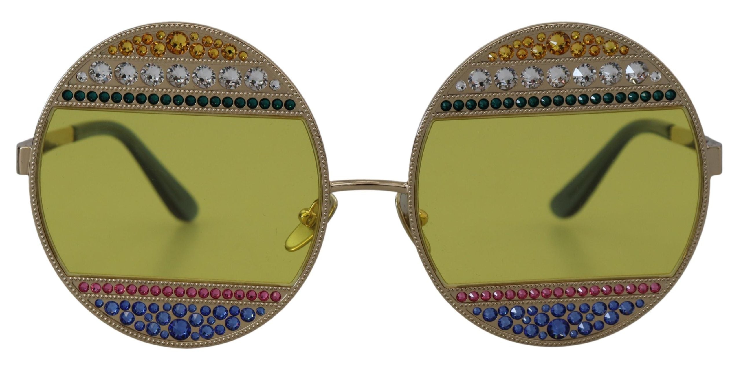 Dolce & Gabbana Gold Oval Metal Crystals Shades DG2209B Sunglasses Dolce & Gabbana