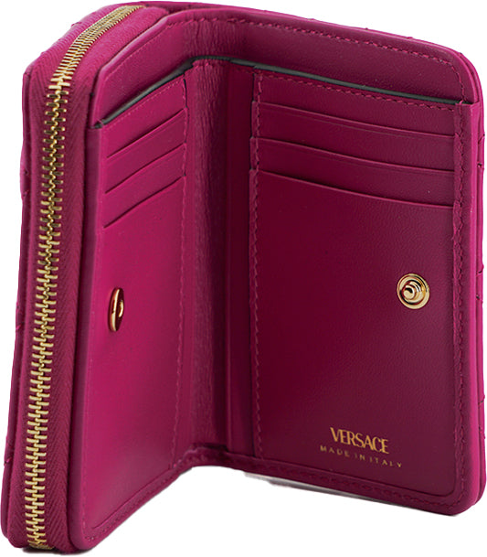 Versace Elegant Purple Quilted Leather Wallet Versace