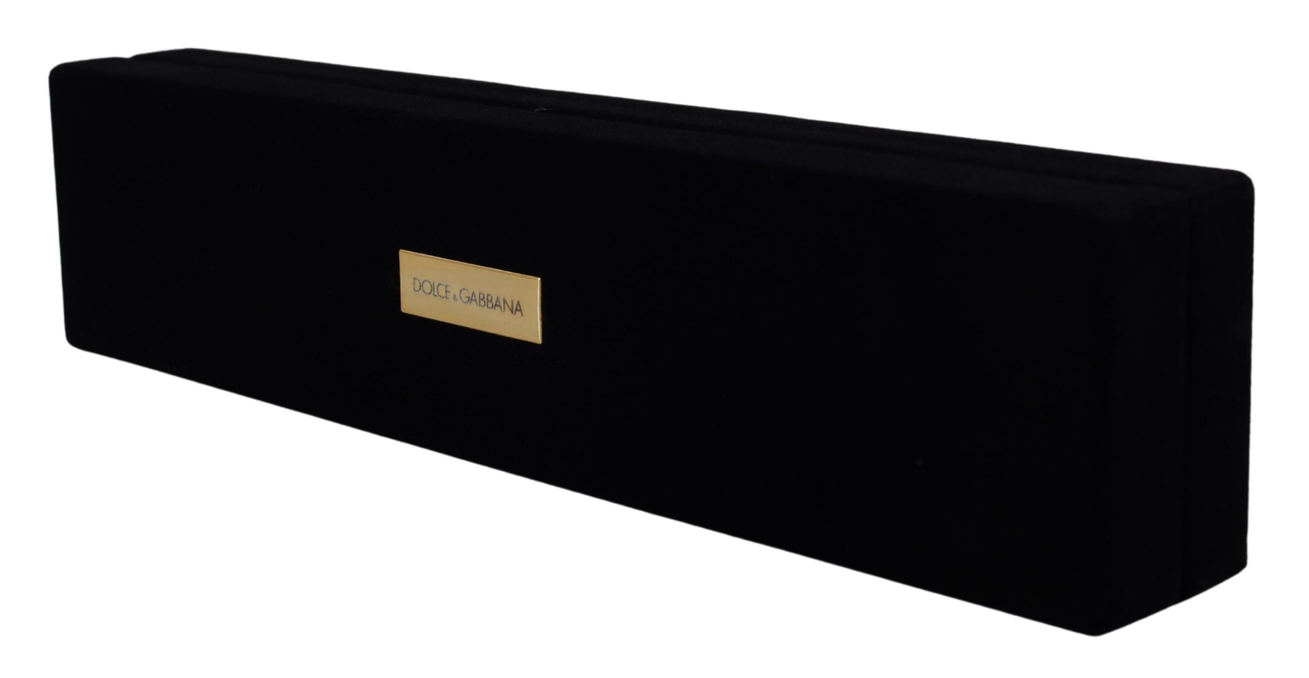 Dolce & Gabbana Black Velvet Logo Plaque Storage Bracelet Jewelry Box Dolce & Gabbana