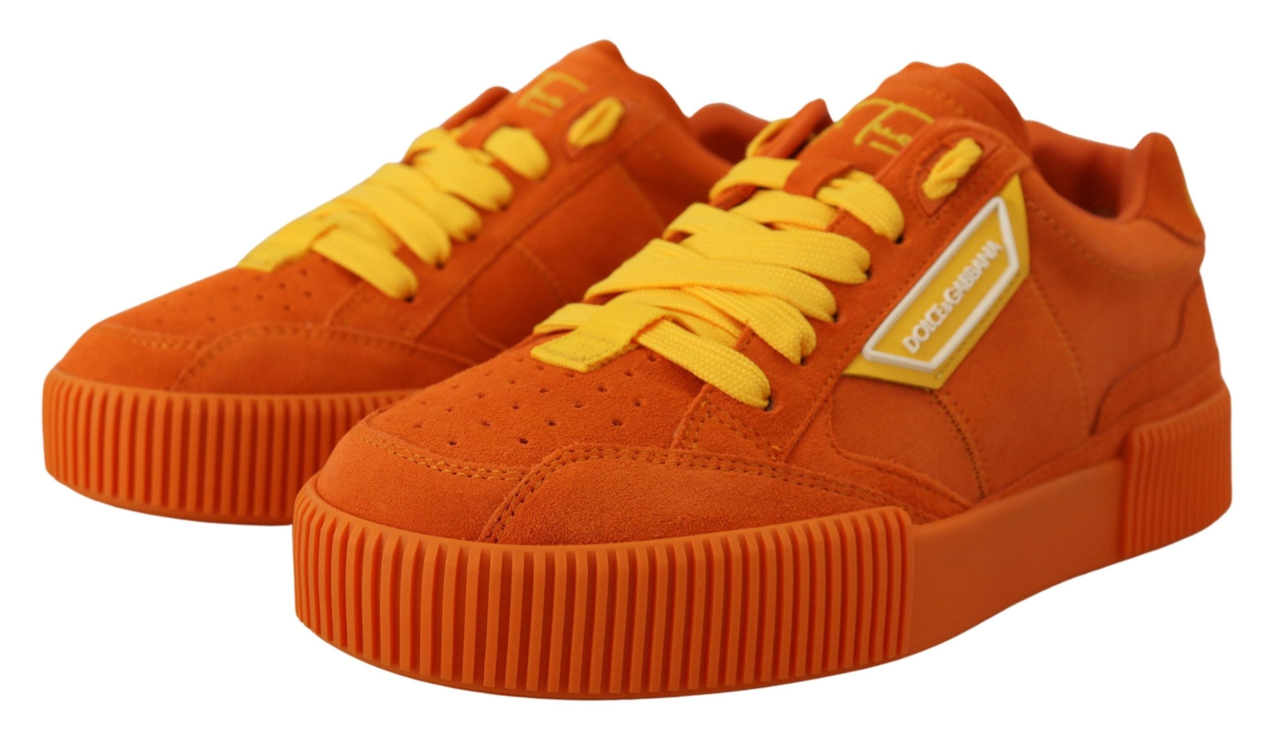 Dolce & Gabbana Orange Leather P.j. Tucker Sneakers Shoes Dolce & Gabbana