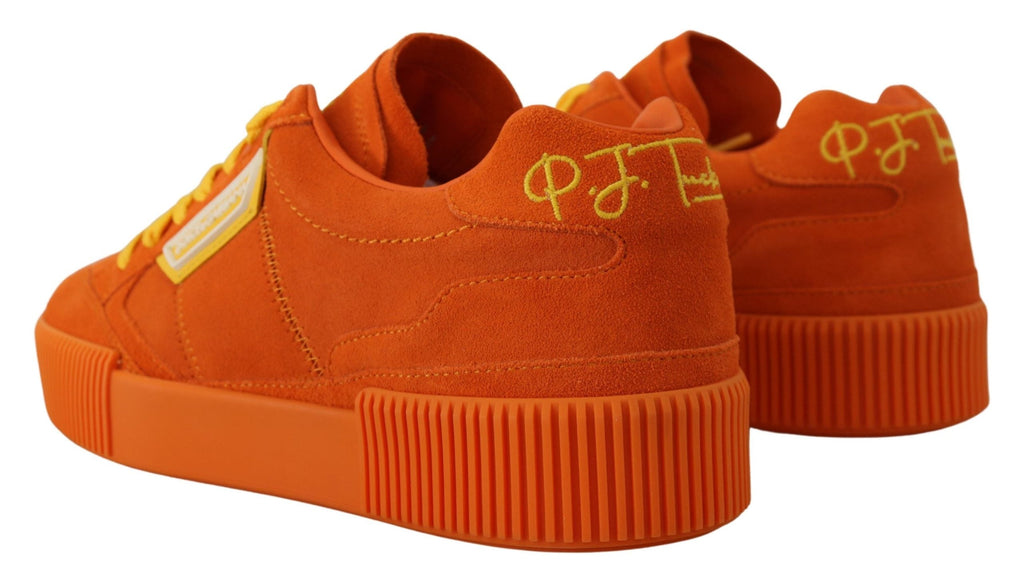 Dolce & Gabbana Orange Leather P.j. Tucker Sneakers Shoes Dolce & Gabbana