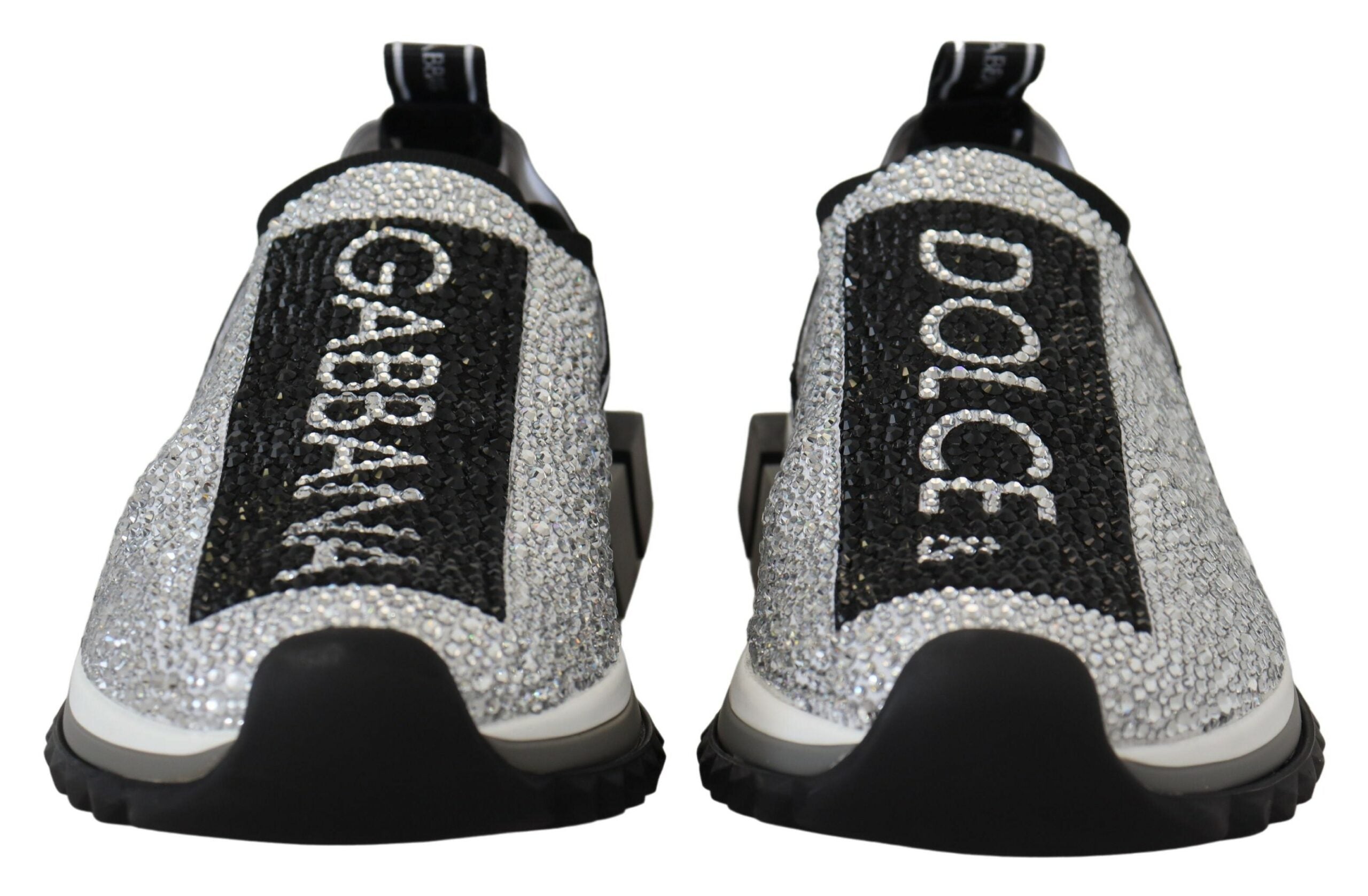 Dolce & Gabbana Silver Rhinestones Sorrento Sneakers Shoes Dolce & Gabbana