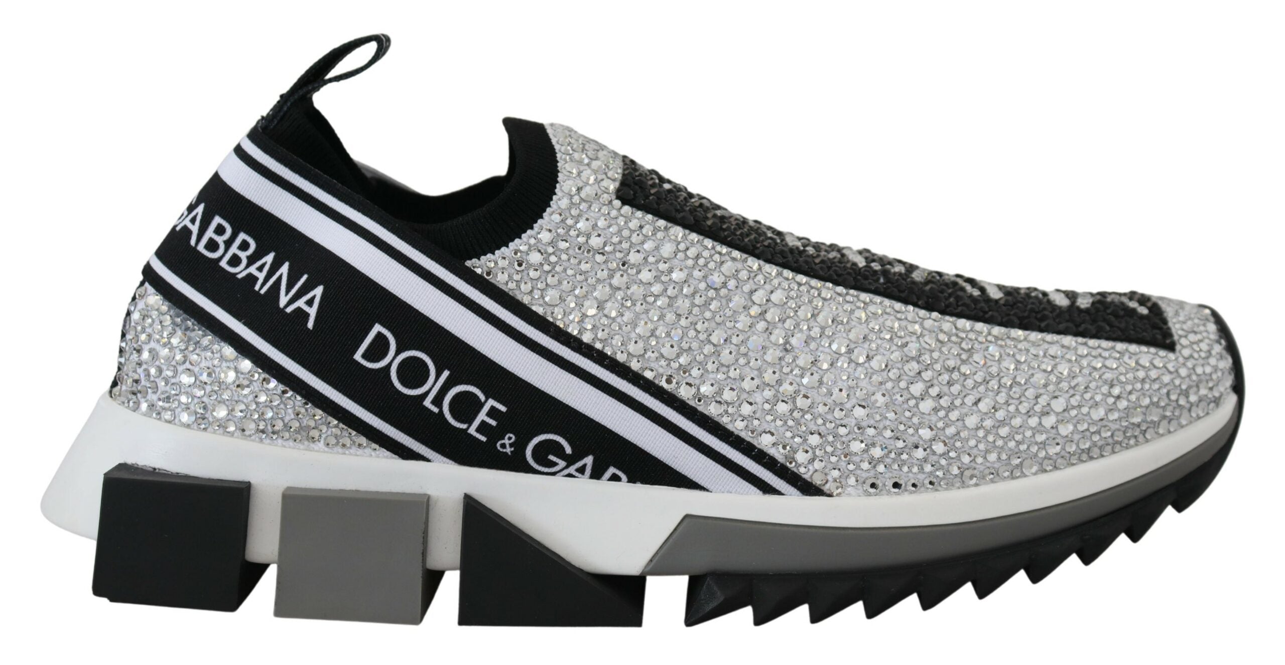 Dolce & Gabbana Silver Rhinestones Sorrento Sneakers Shoes Dolce & Gabbana