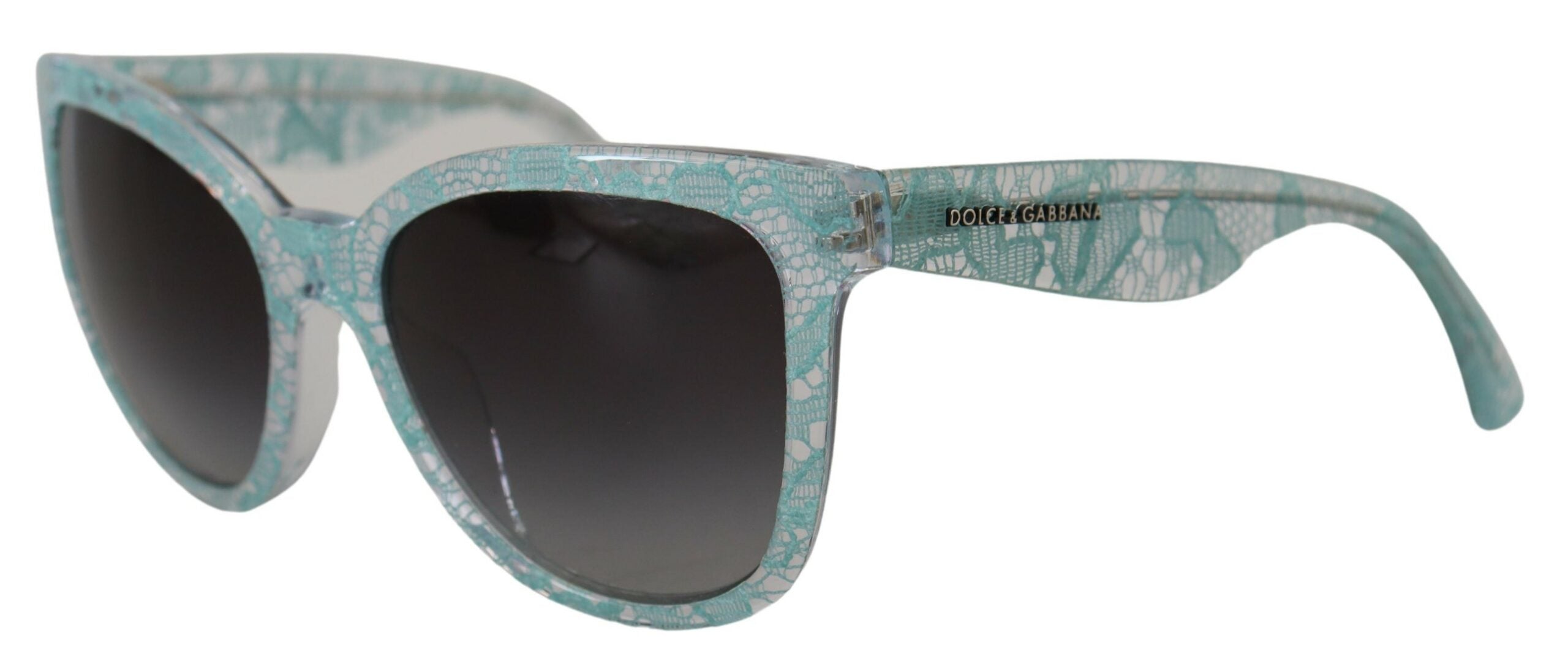 Dolce & Gabbana Blue DG4190 Lace Crystal Acetate Butterfly Sunglasses Dolce & Gabbana
