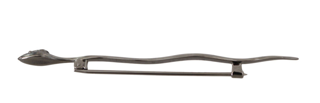 Dolce & Gabbana Silver Brass Crystal Spilla Serpente Brooch Pin Dolce & Gabbana