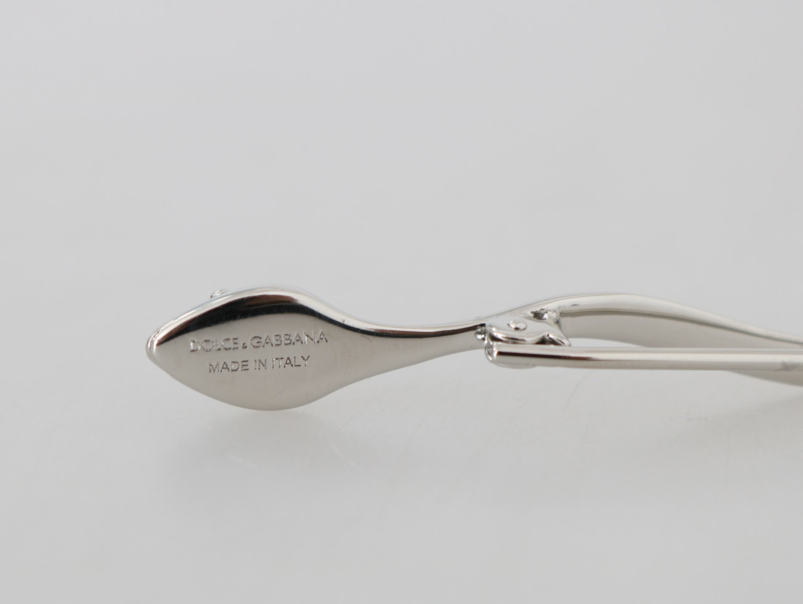 Dolce & Gabbana Silver Brass Crystal Spilla Serpente Mens Brooch Pin Dolce & Gabbana