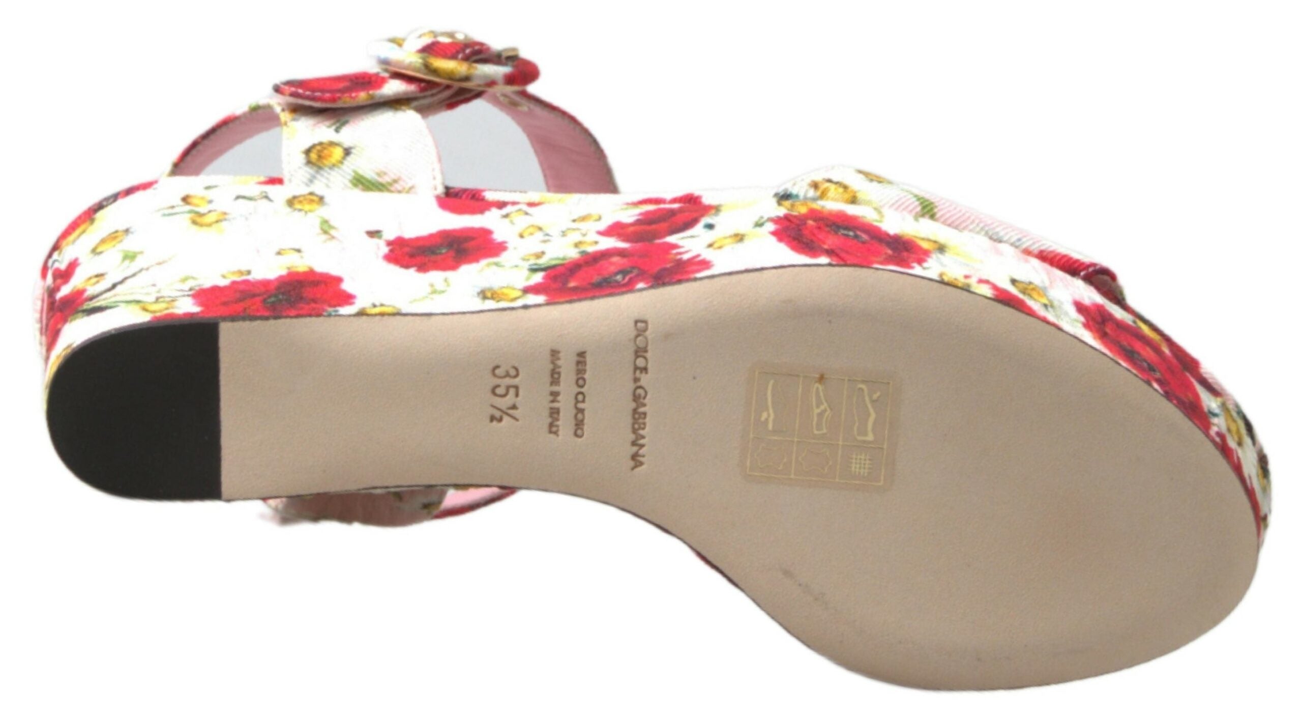 Dolce & Gabbana Multicolor floral print Wedges Floral Ankle Strap Sandals Dolce & Gabbana