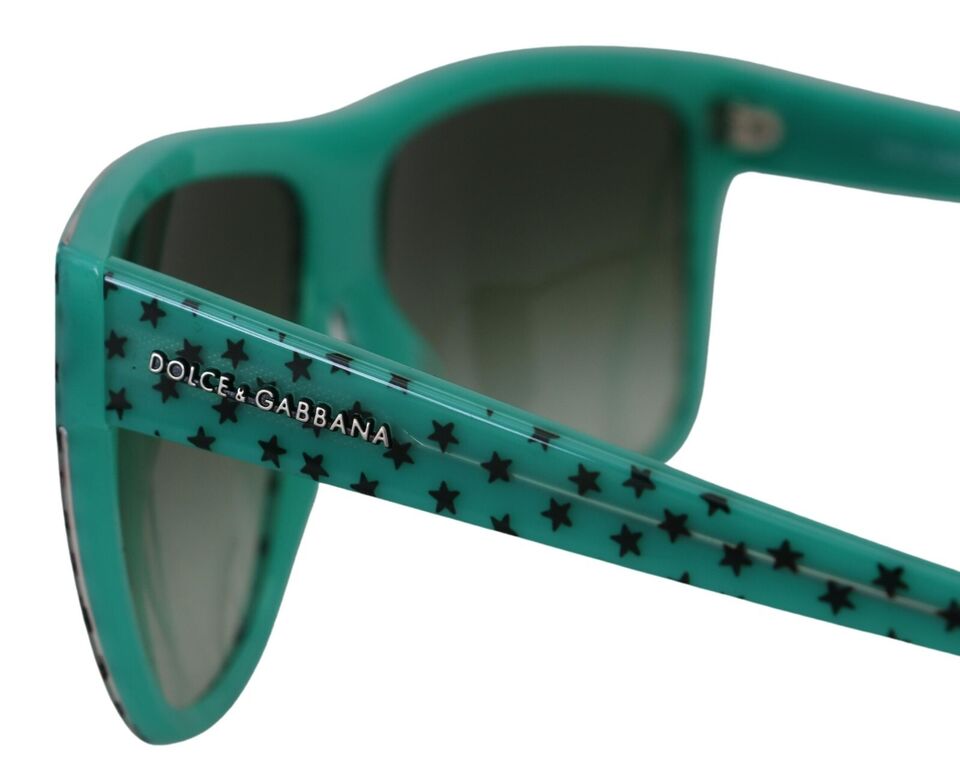 Dolce & Gabbana Green Stars Acetate Square Shades Sunglasses Dolce & Gabbana