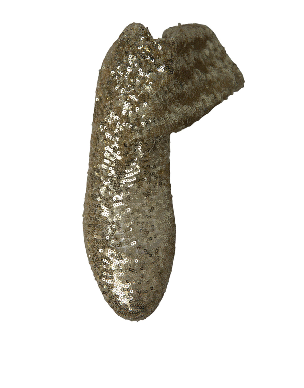 Dolce & Gabbana Gold Sequined Short Boots Stretch Shoes Dolce & Gabbana