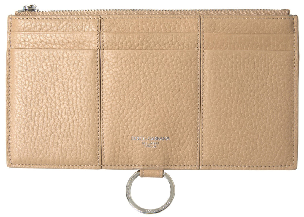 Dolce & Gabbana Beige Leather Shoulder Cardholder Shoulder Strap Wallet Dolce & Gabbana