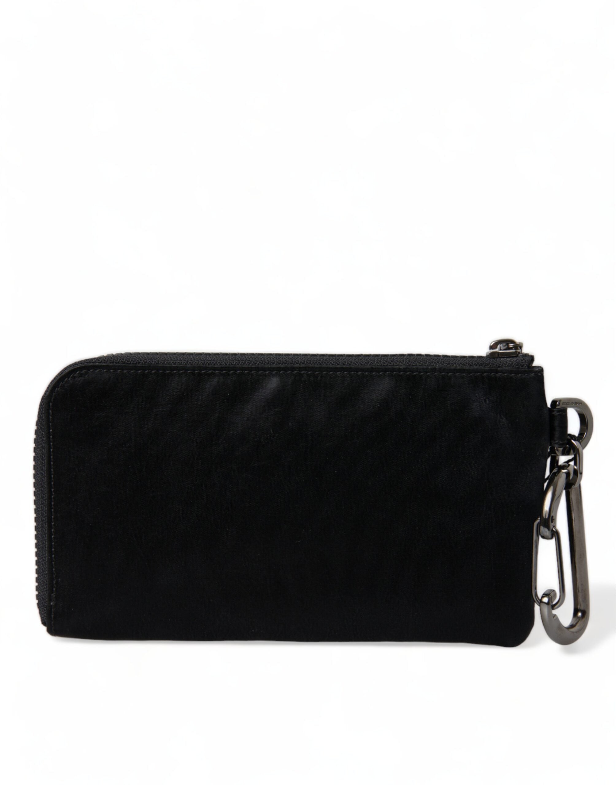 Dolce & Gabbana Black Nylon Logo Plaque Keyring Pouch Clutch Bag Dolce & Gabbana