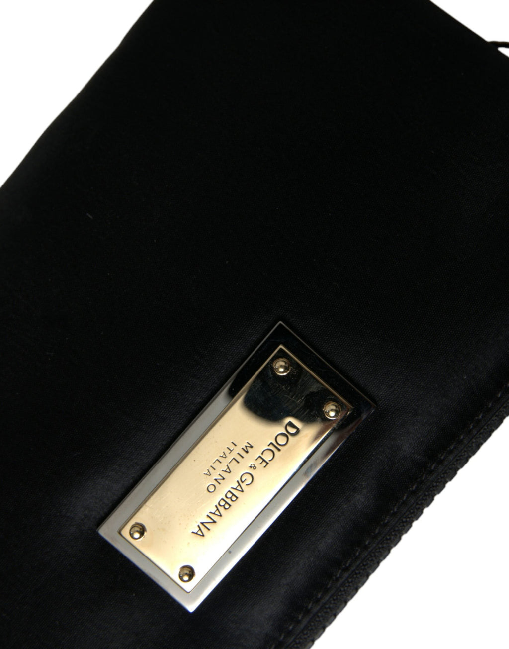 Dolce & Gabbana Black Nylon Logo Plaque Keyring Pouch Clutch Bag Dolce & Gabbana