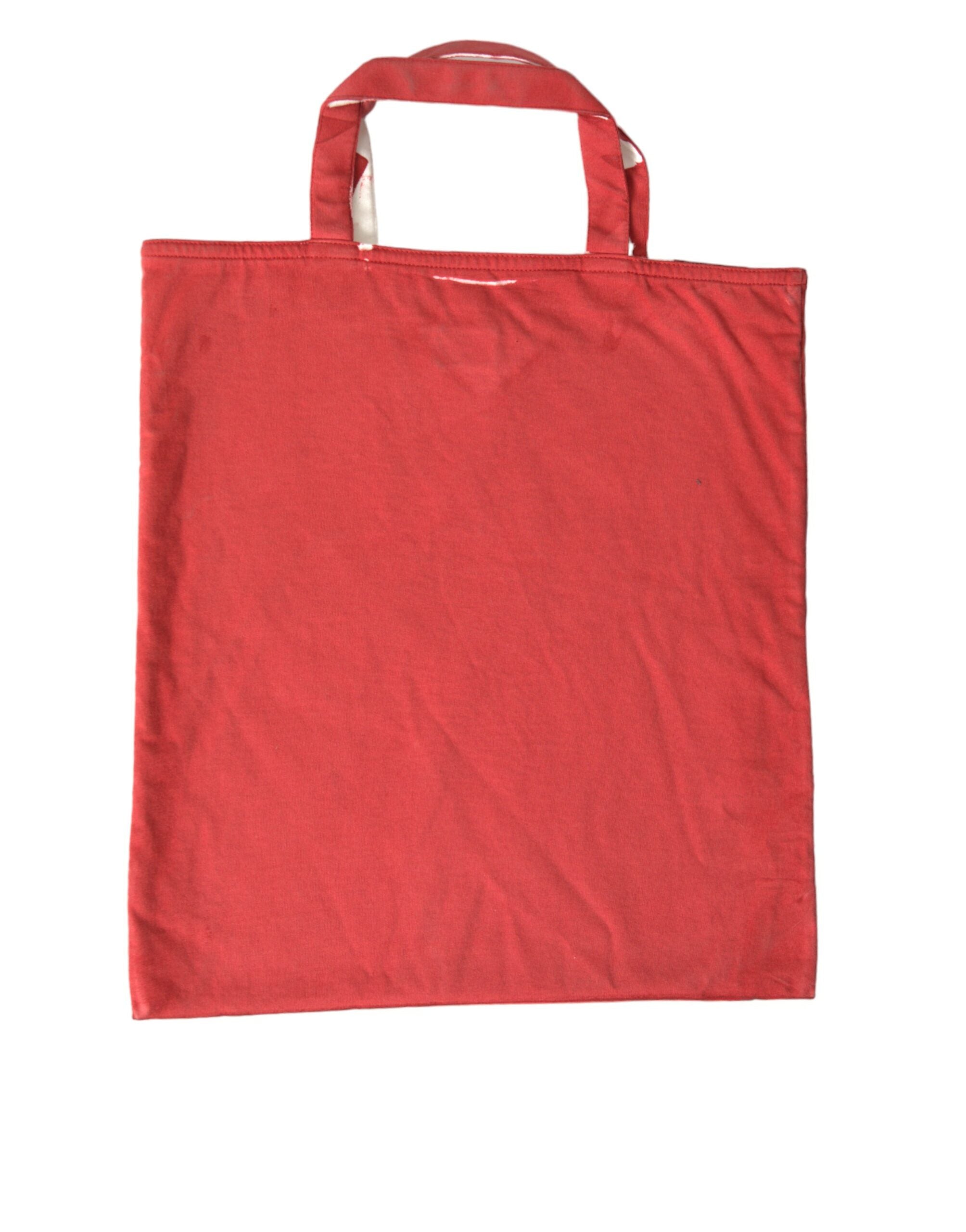 Prada Red Jersey Fabric Logo Shoulder Shopping Tote Bag Prada