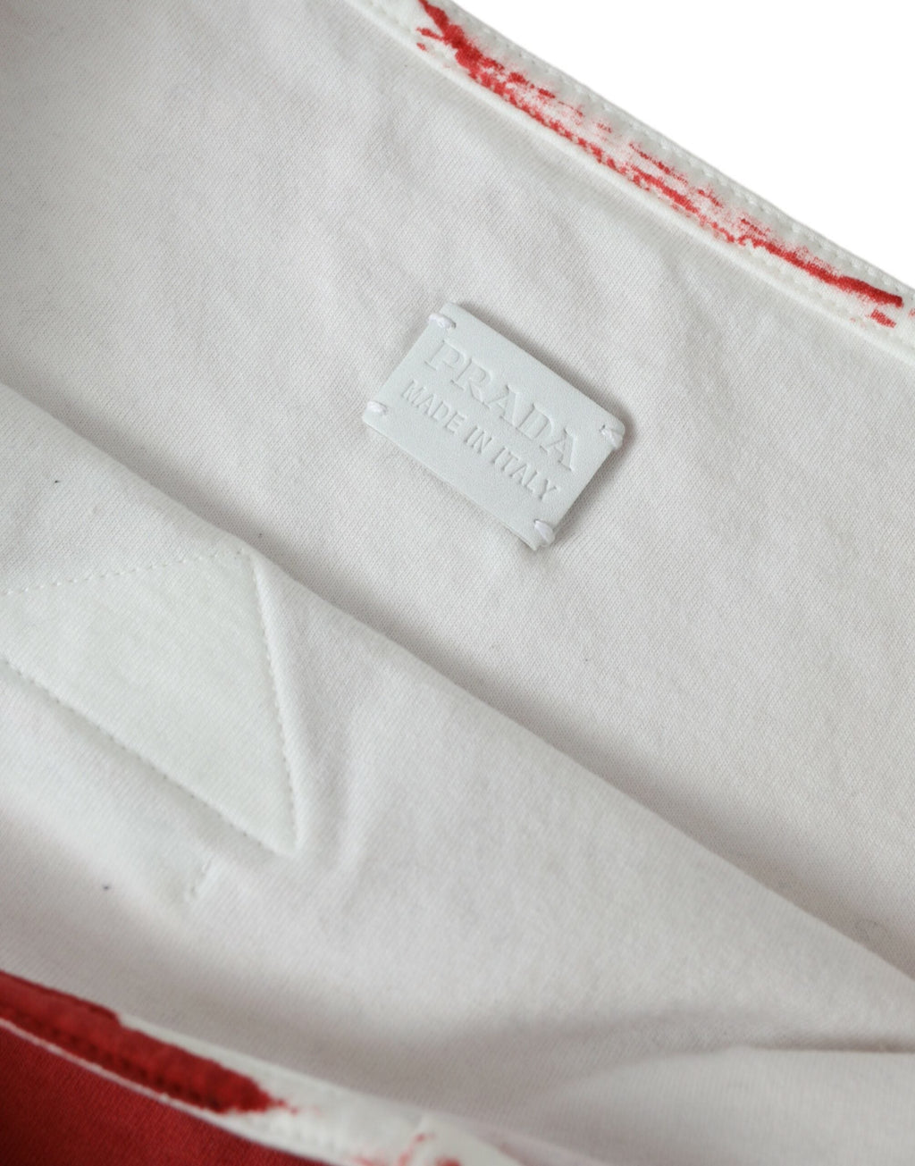 Prada Red Jersey Fabric Logo Shoulder Shopping Tote Bag Prada